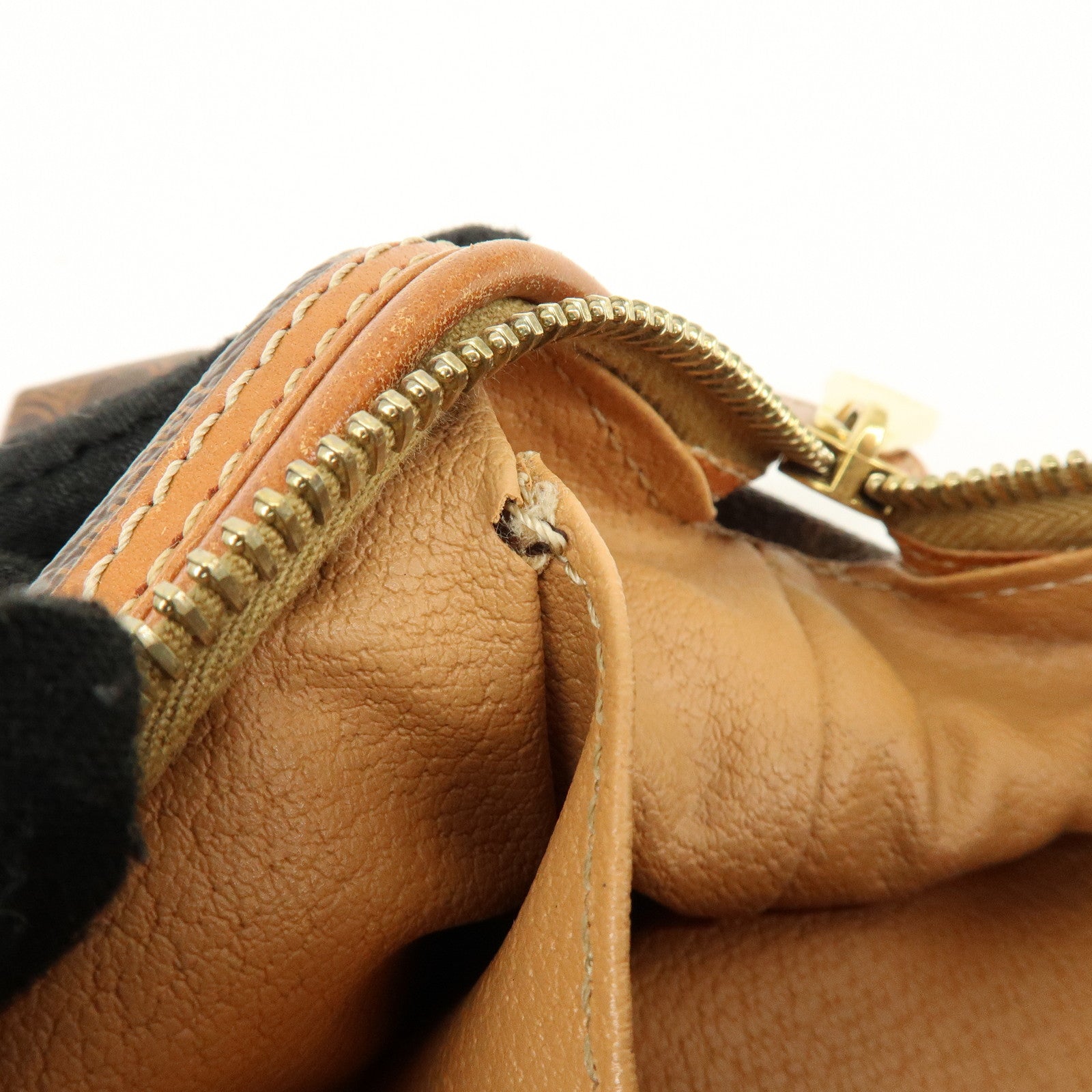 CELINE Macadam PVC Leather Pouch Cosmetic Pouch Brown