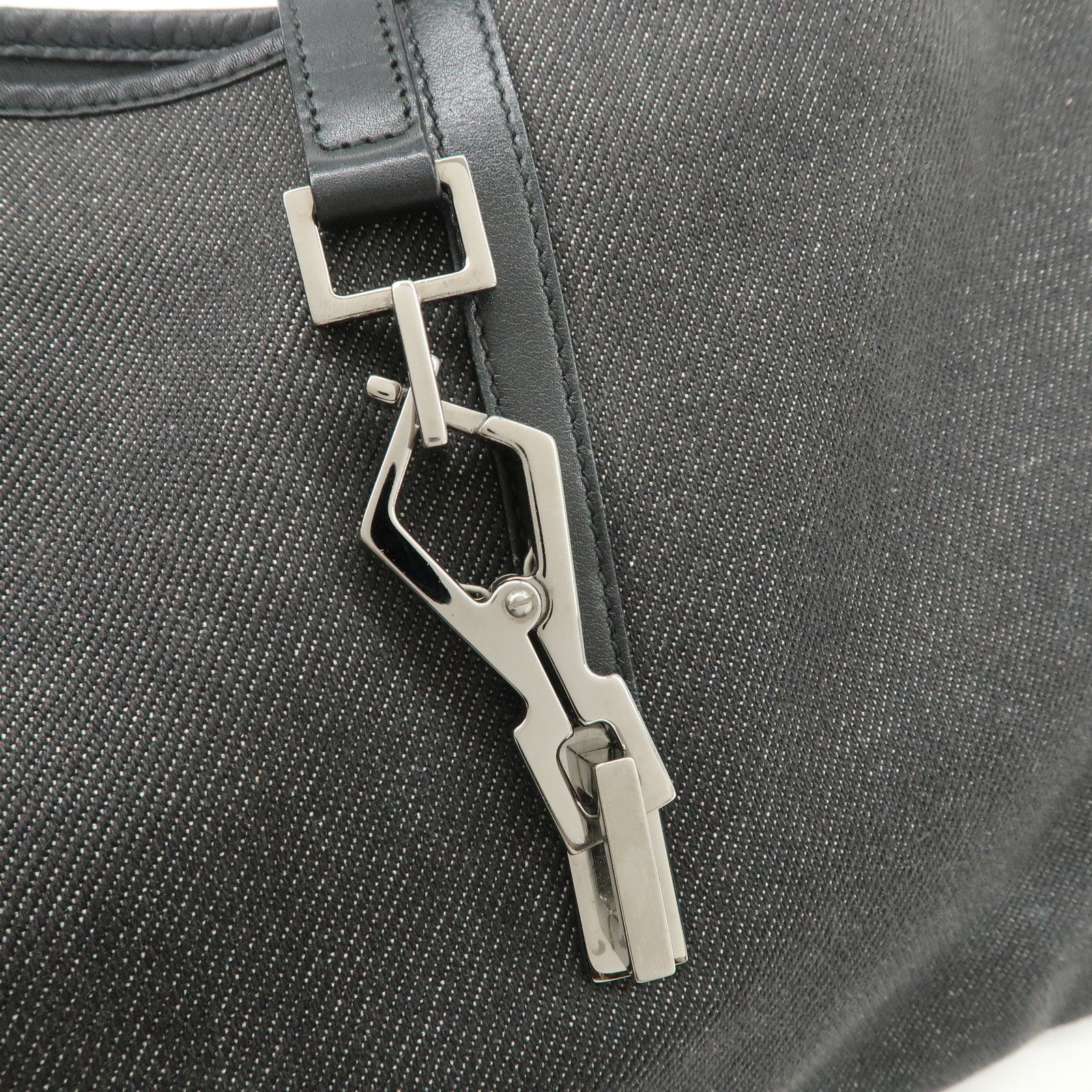 GUCCI Kandensky Denim Leather Shoulder Bag Hand Bag Black 28628