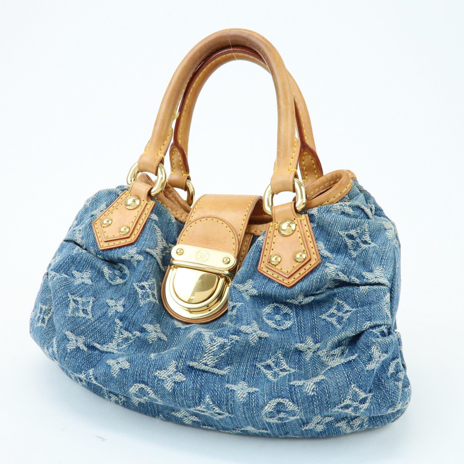 Louis Vuitton Monogram Denim Pleaty Mini Hand Bag Blue M95020