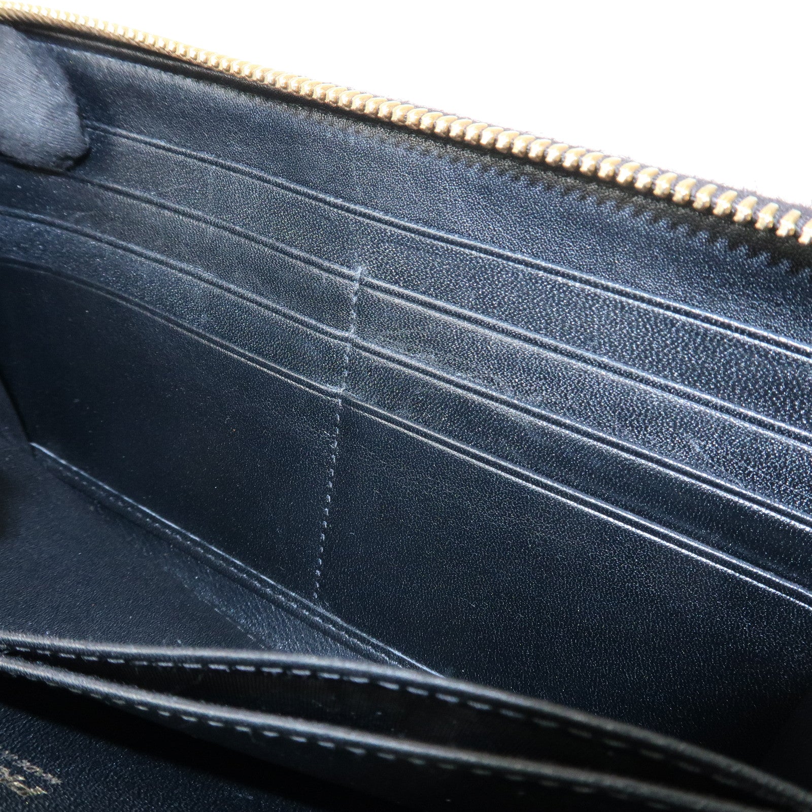 PRADA Vitello Move Leather Round Zippy Wallet Black 1ML506 Used