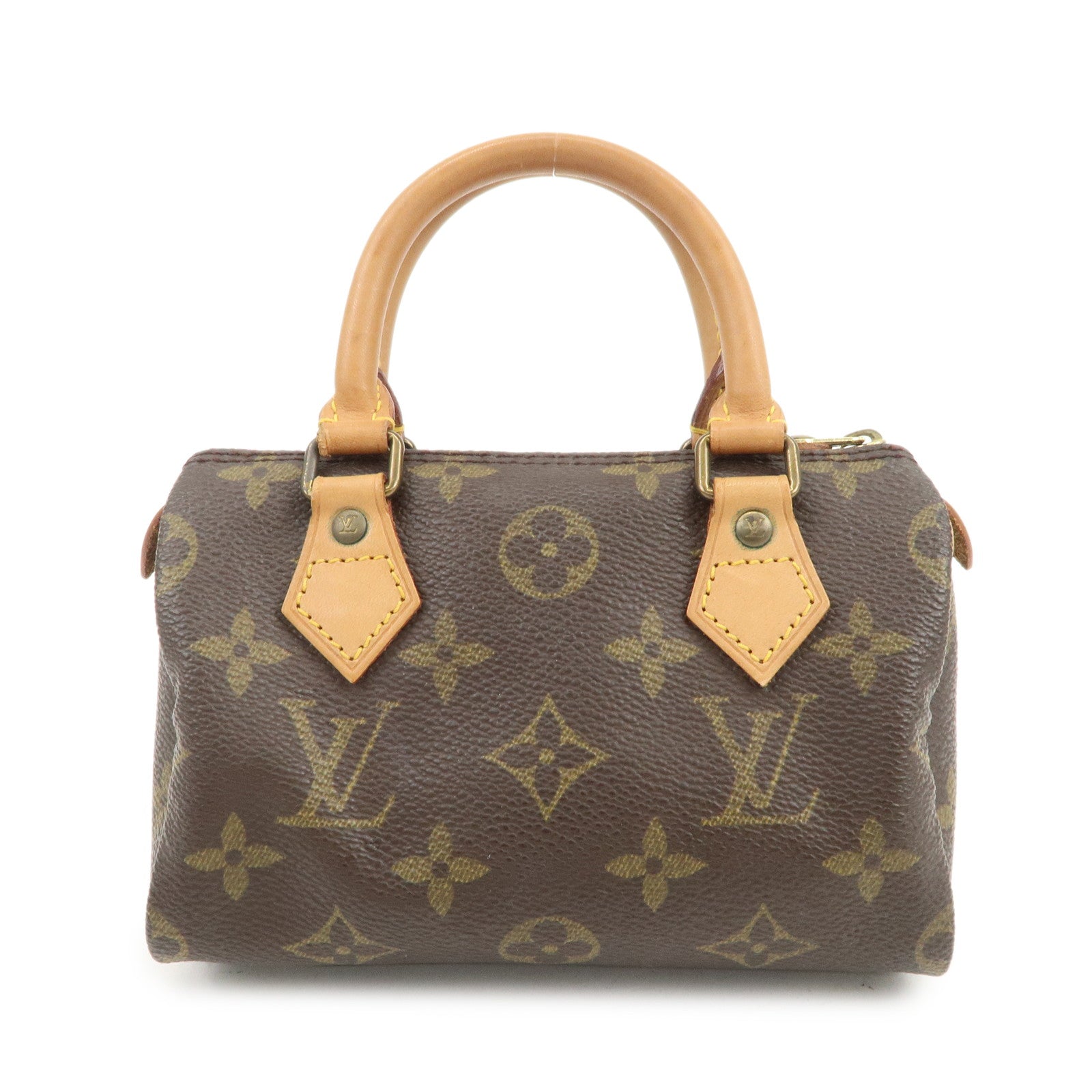 Louis Vuitton Monogram Mini Speedy Hand Bag Boston Bag Brown M41534
