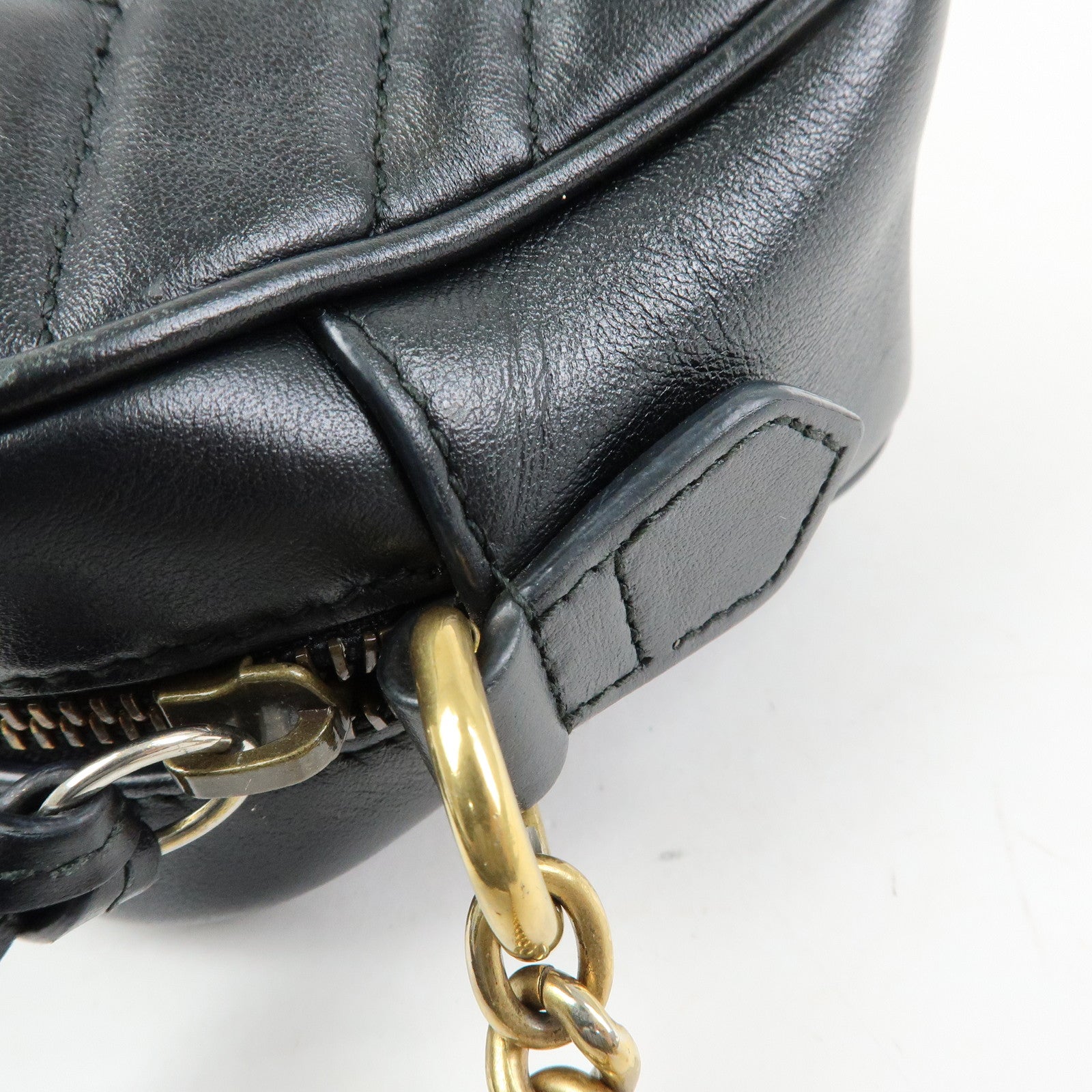 GUCCI GG Marmont Leather Shoulder Bag Crossbody Bag Black 448065