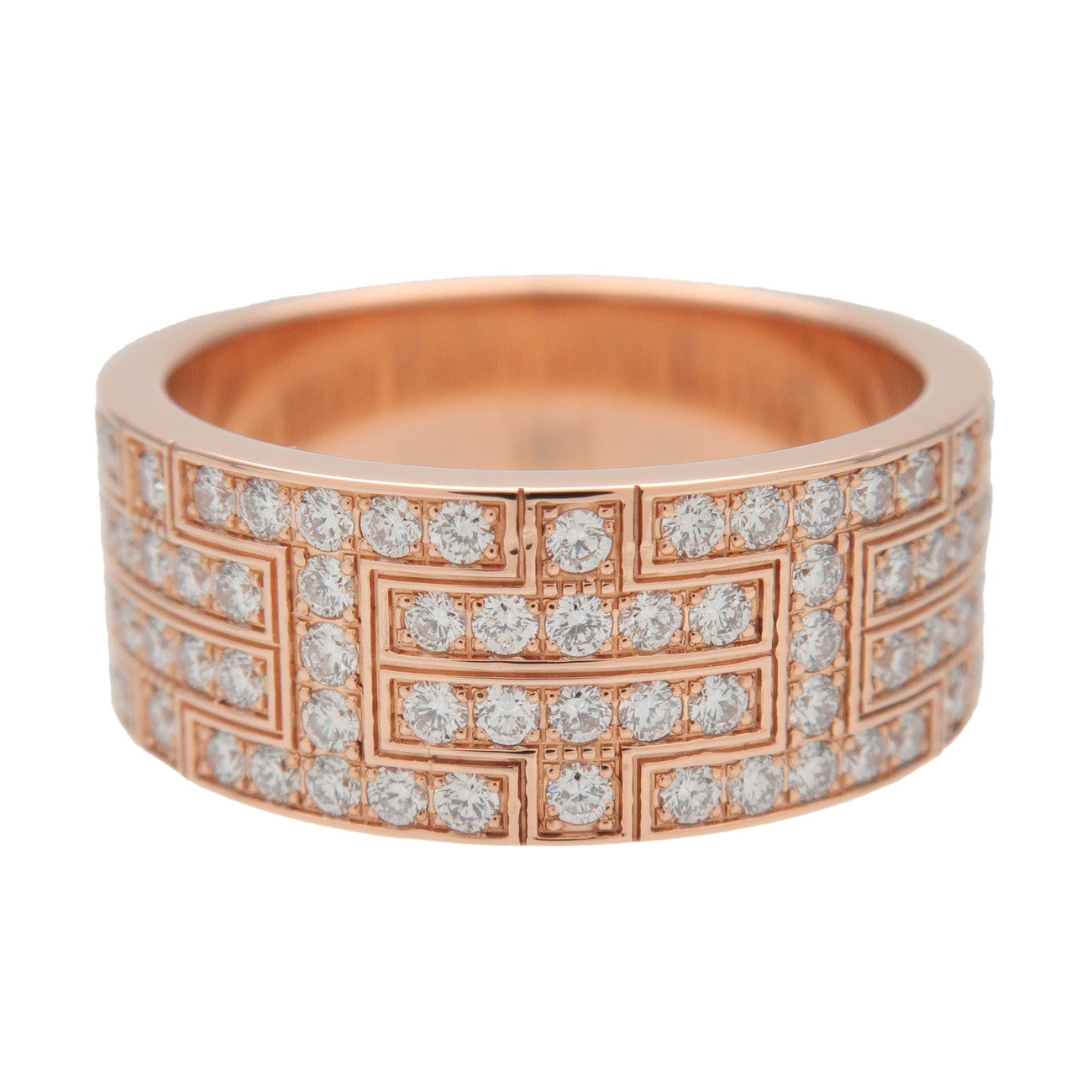 HERMES Kilim Ring K18 750PG Rose Gold 1.18ct Diamond #51 US5.5-6