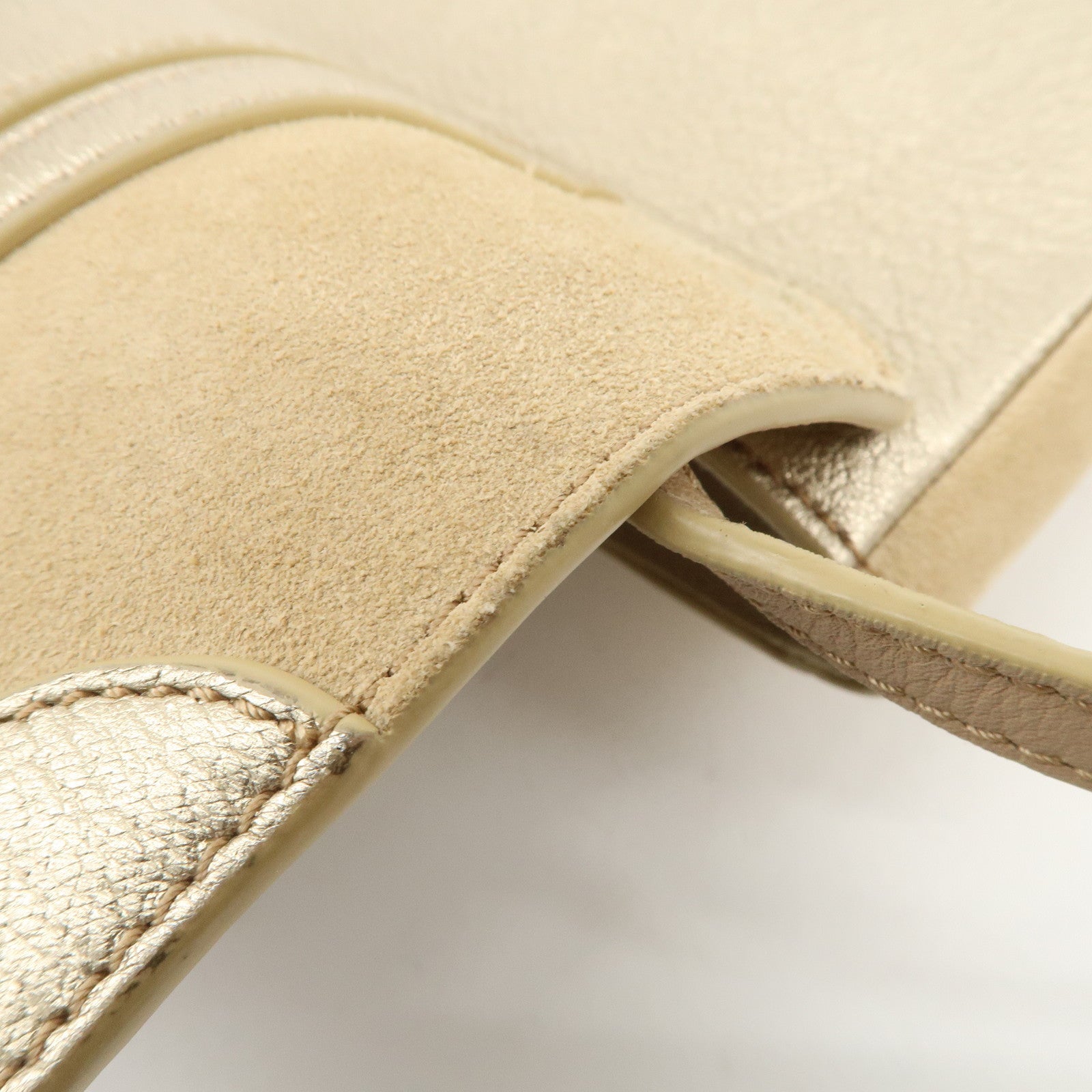 Chloe See By Chloe Hana Suede Leather Shoulder Crossbody Bag Gold