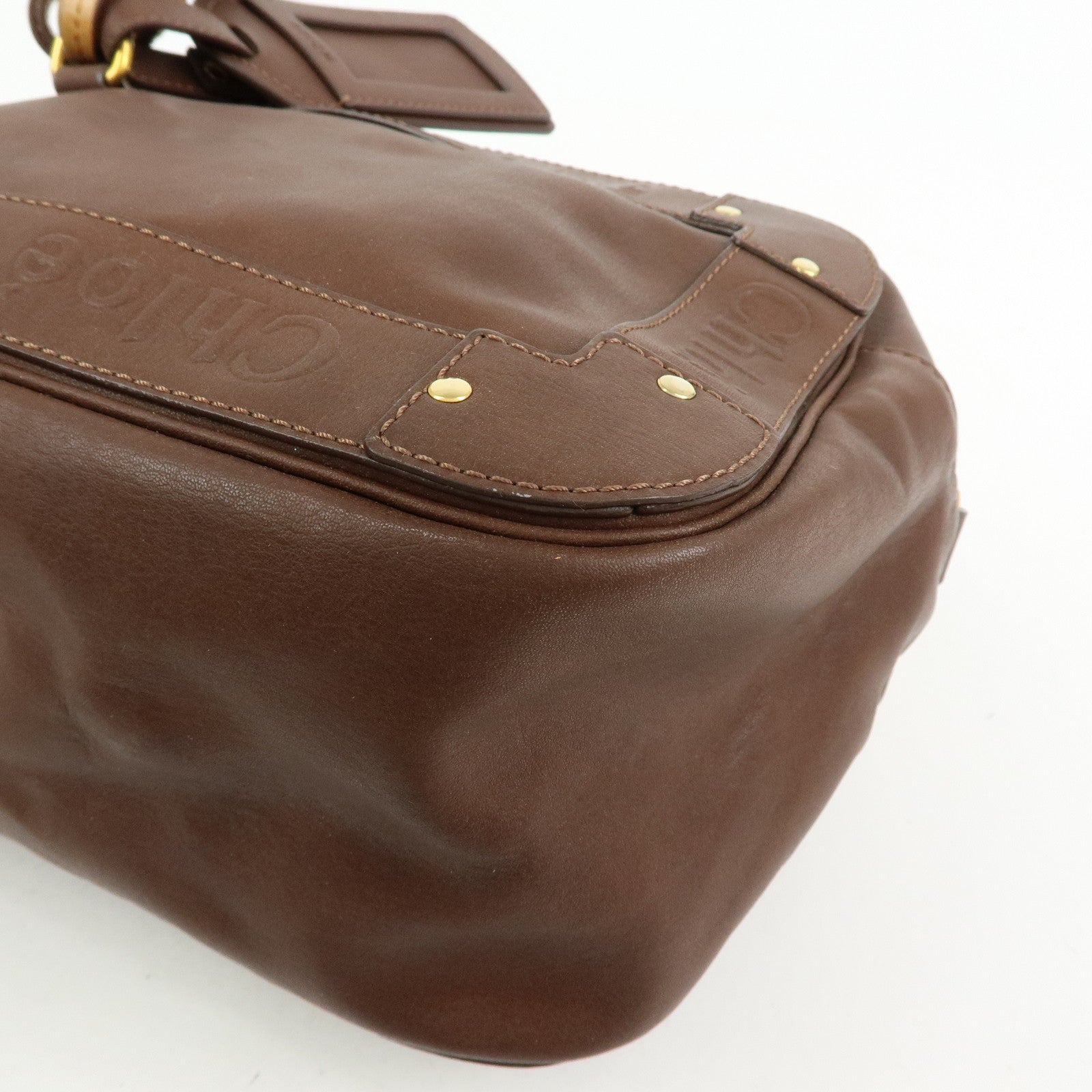 Chloe Eden Leather Shoulder Bag Crossbody Bag Tassel Dark Brown