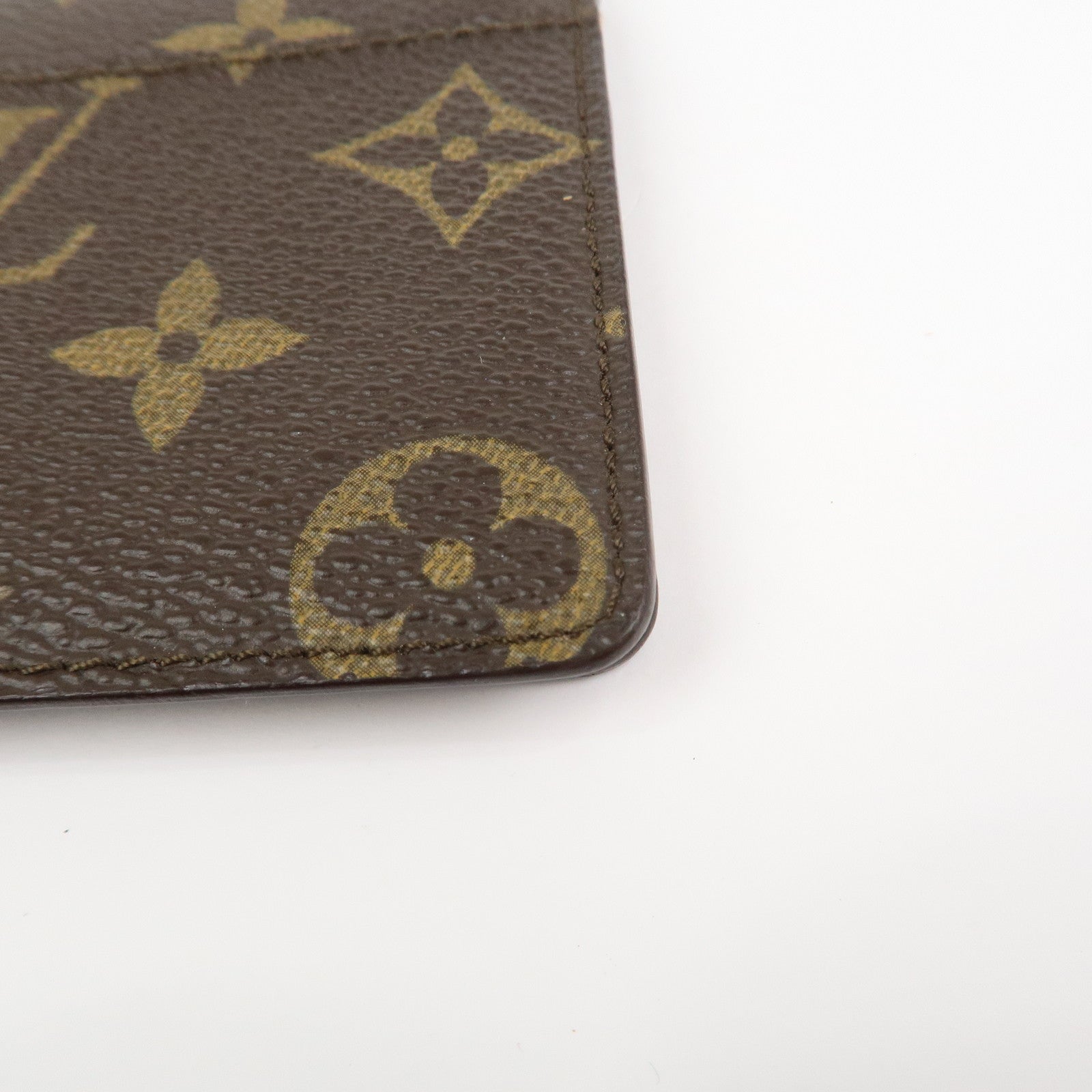 Louis Vuitton Monogram Canvas Leather Card Case Card Holder Brown