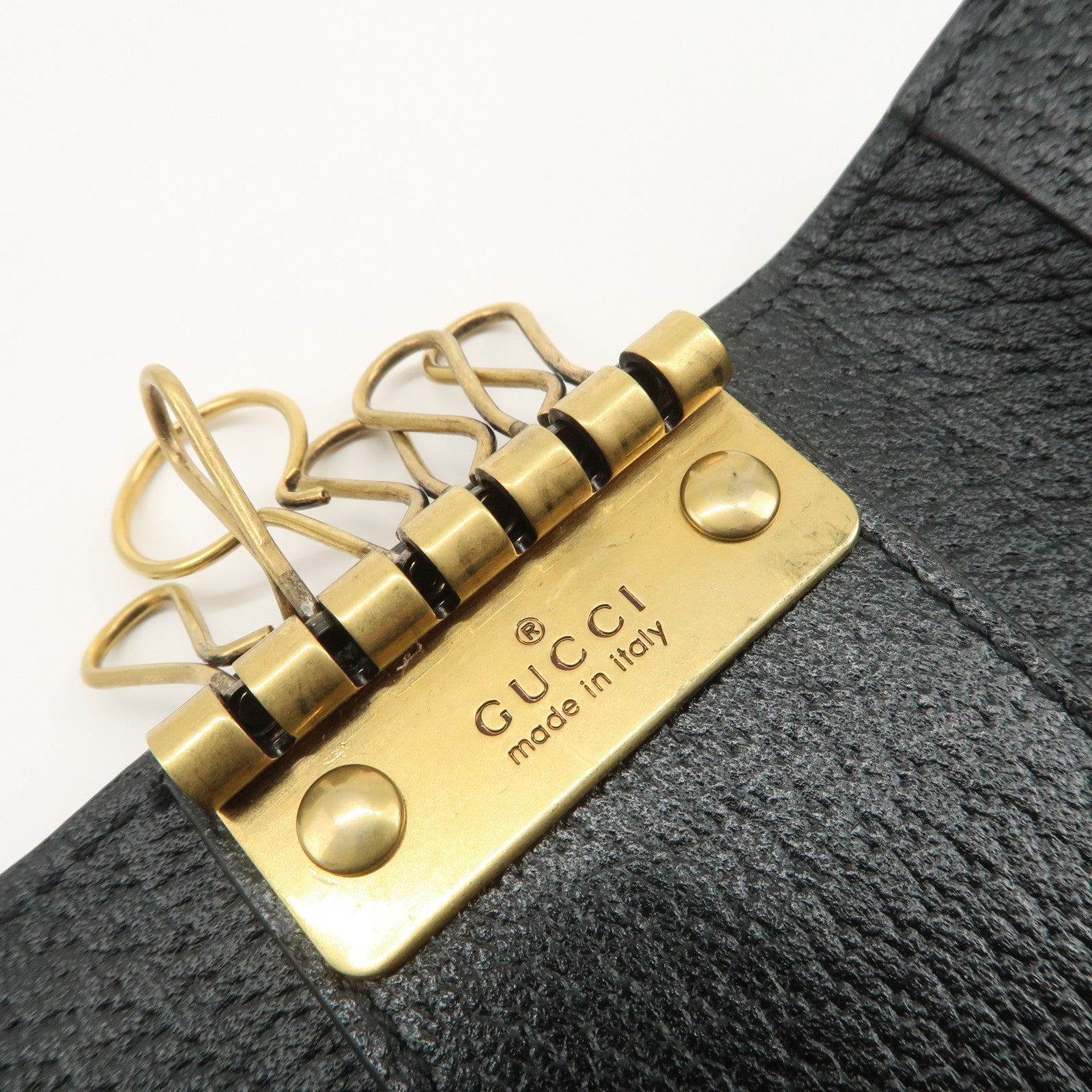 GUCCI GG Marmont Leather 6 Rings Key Case Black 435305