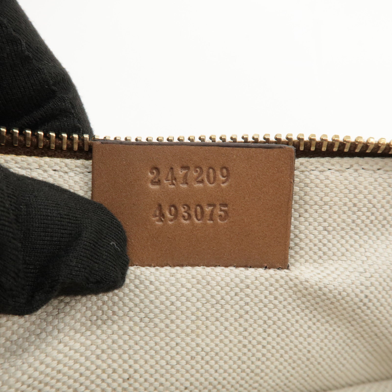 GUCCI GG Canvas Leather Tote Bag Beige Brown 247209 Used