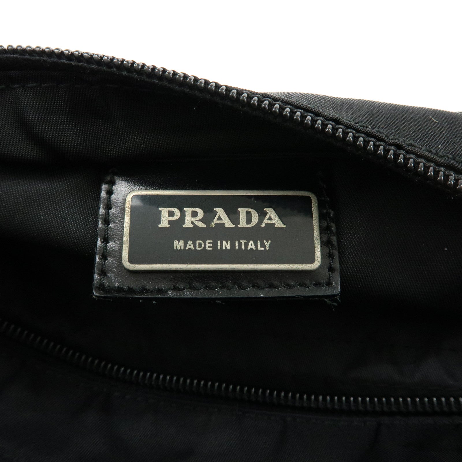PRADA Triangle Logo Nylon Leather Shoulder Bag Crossbody Bag 2VH118