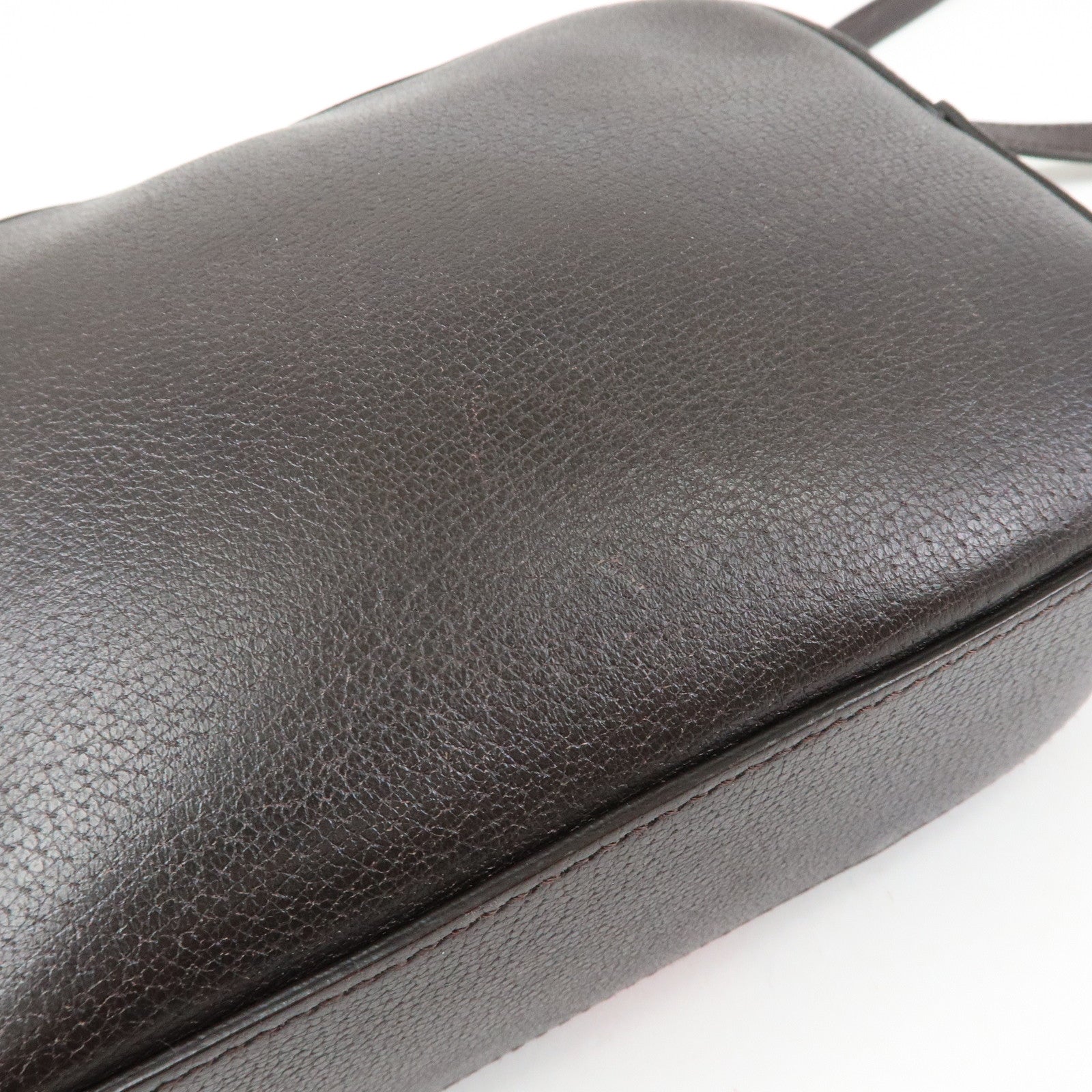 GUCCI Sherry Leather Shoulder Bag Crossbody Bag Brown 412008