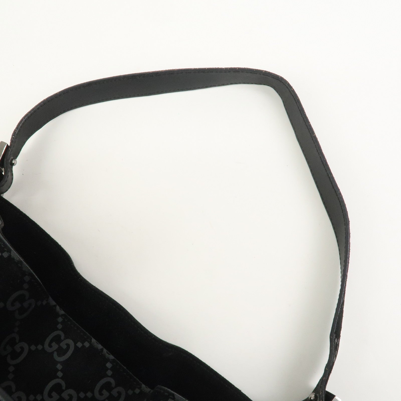 GUCCI GG Suede Shoulder Bag Hand Bag Black 001・3748