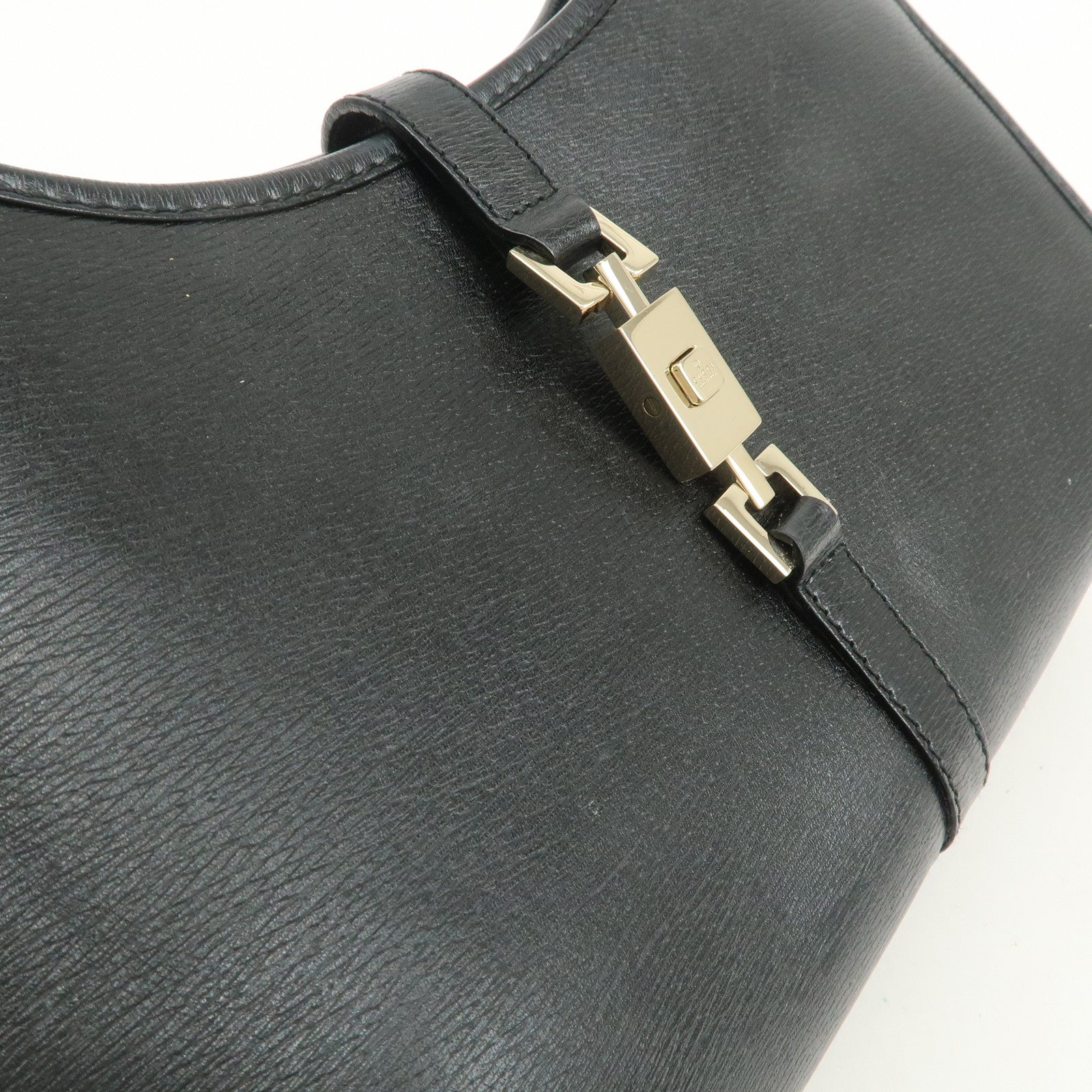 GUCCI Jackie Leather Hand Bag Black 01721