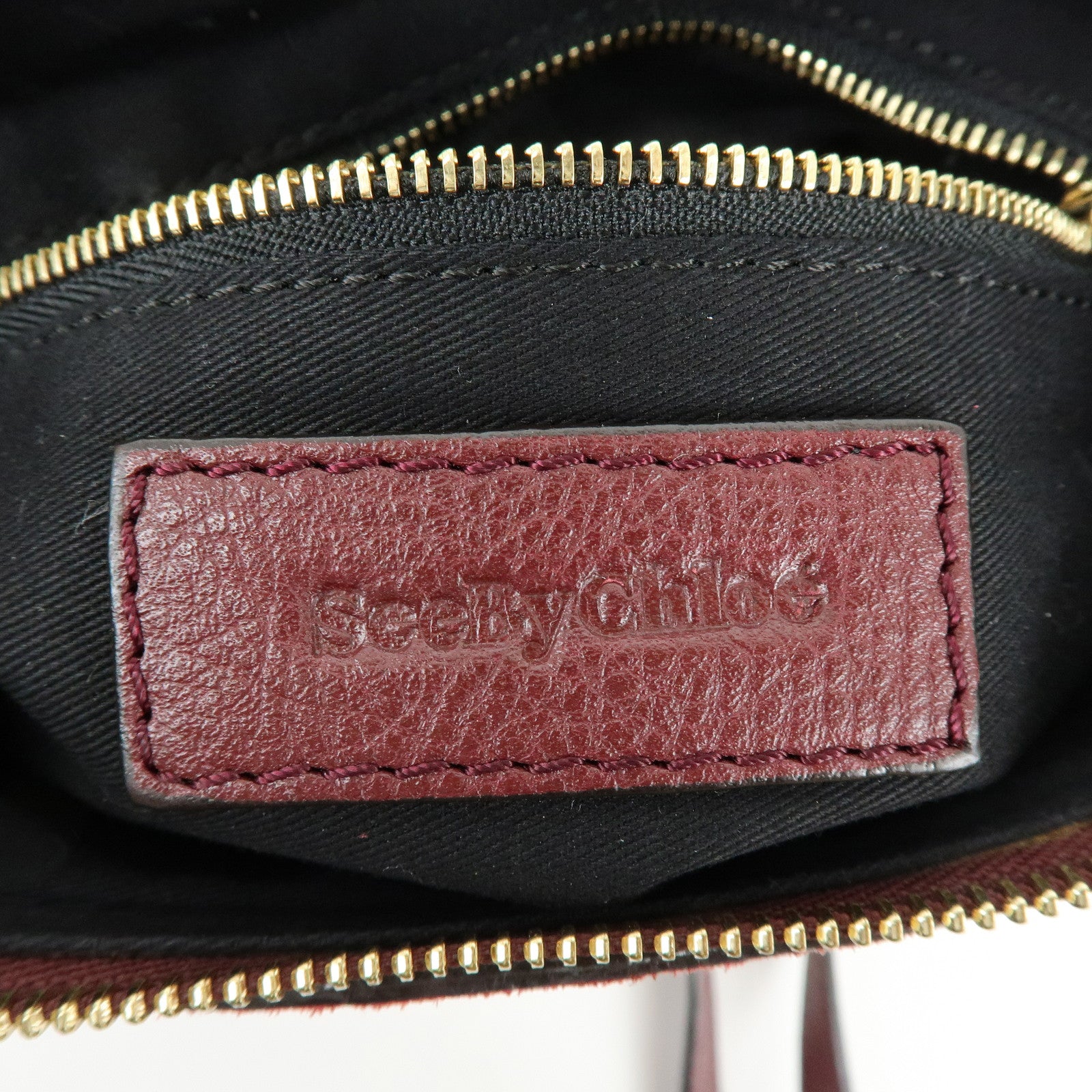 Chloe See By Chloe Joan Suede Leather 2Way Shoulder Bag Bordeaux