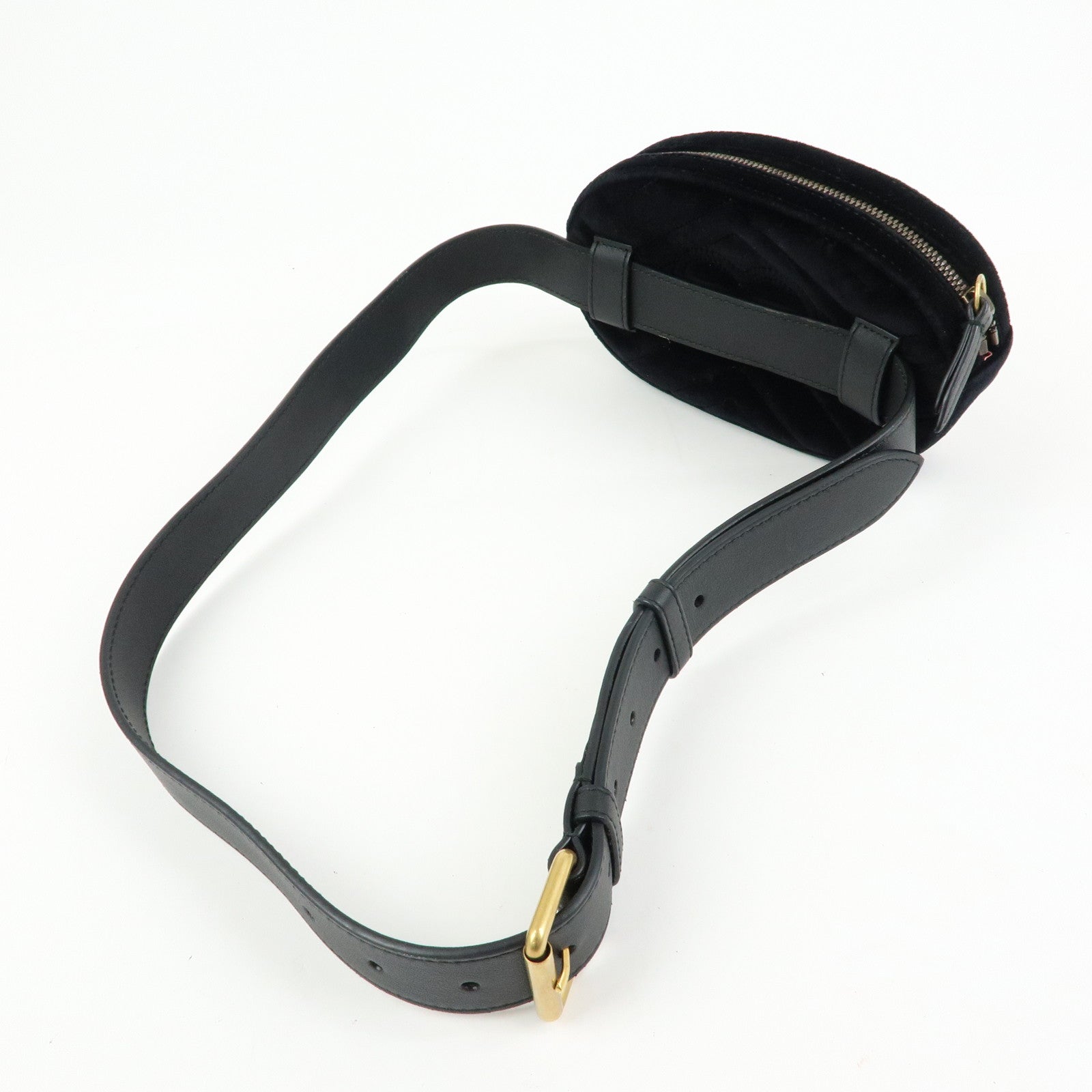 GUCCI Velvet Leather Star Bijou Motif Waist Pouch Body Bag 476434