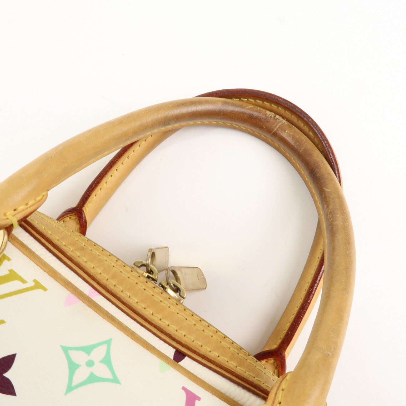 Louis Vuitton Monogram Multicolor Priscilla Hand Bag Blanc M40096 Used