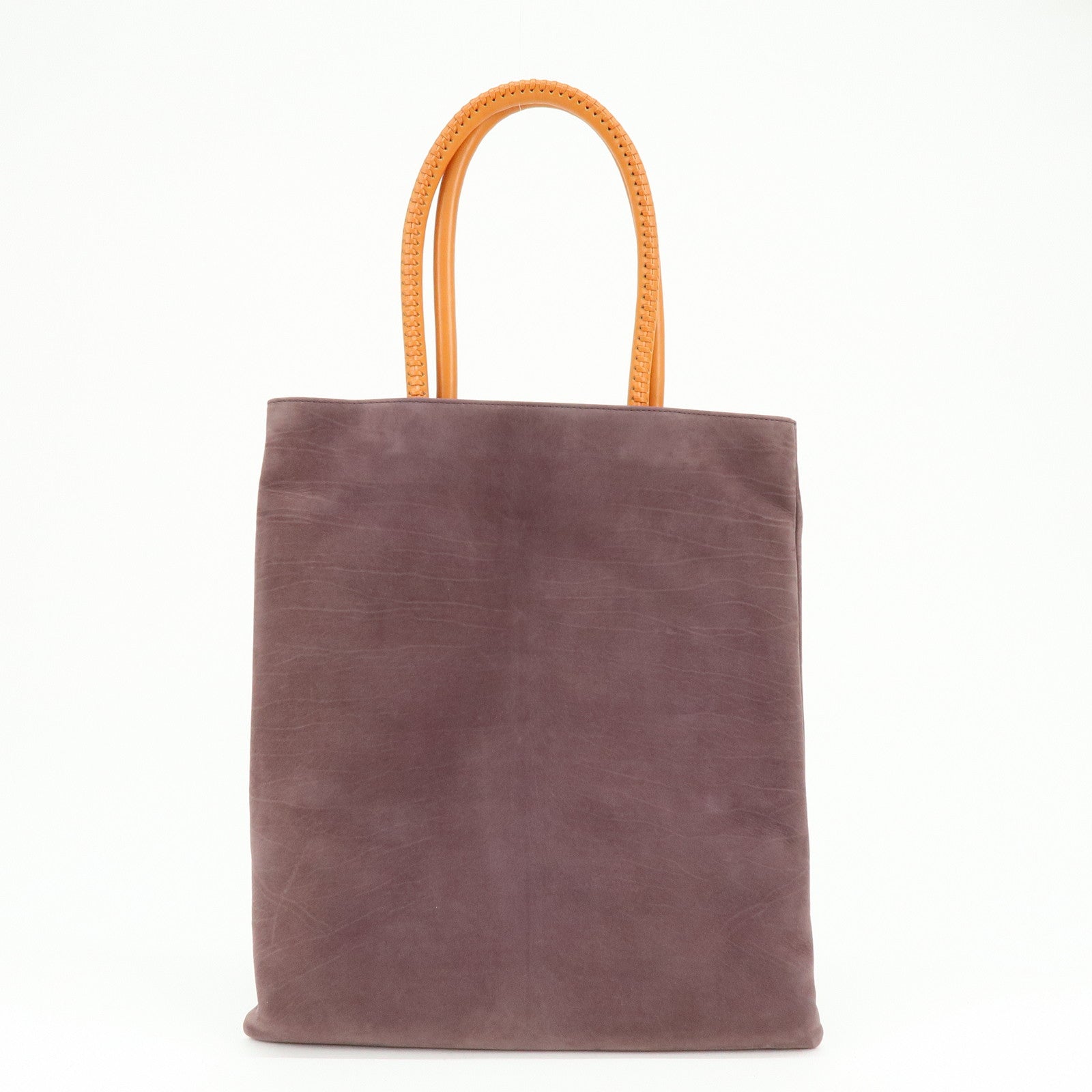 BVLGARI Collezione Suede Leather Tote Shoulder Bag Purple Orange