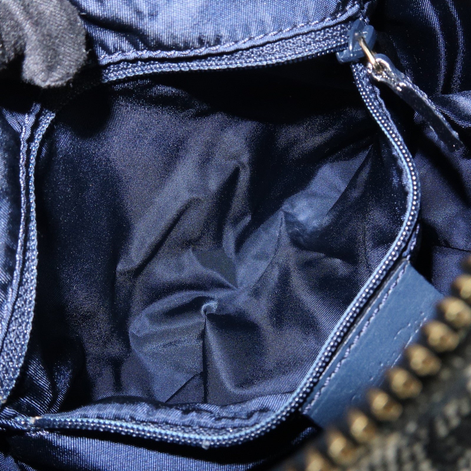 Christian Dior Trotter Canvas Leather Mini Boston Bag Hand Bag Navy