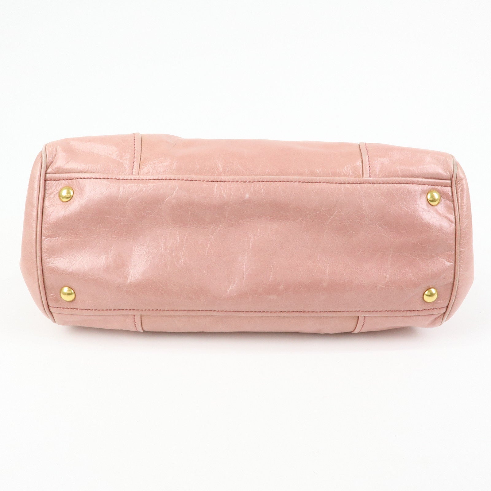 MIU MIU Vitello Shine Leather 2Way Bag Shoulder Bag Pink RN1091