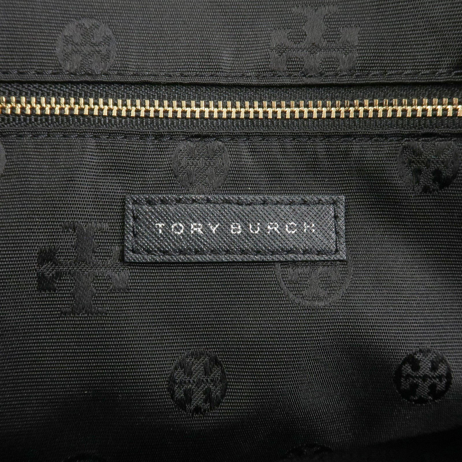 TORY BURCH Logo Leather 2Way Bag Hand Bag Shoulder Bag Black