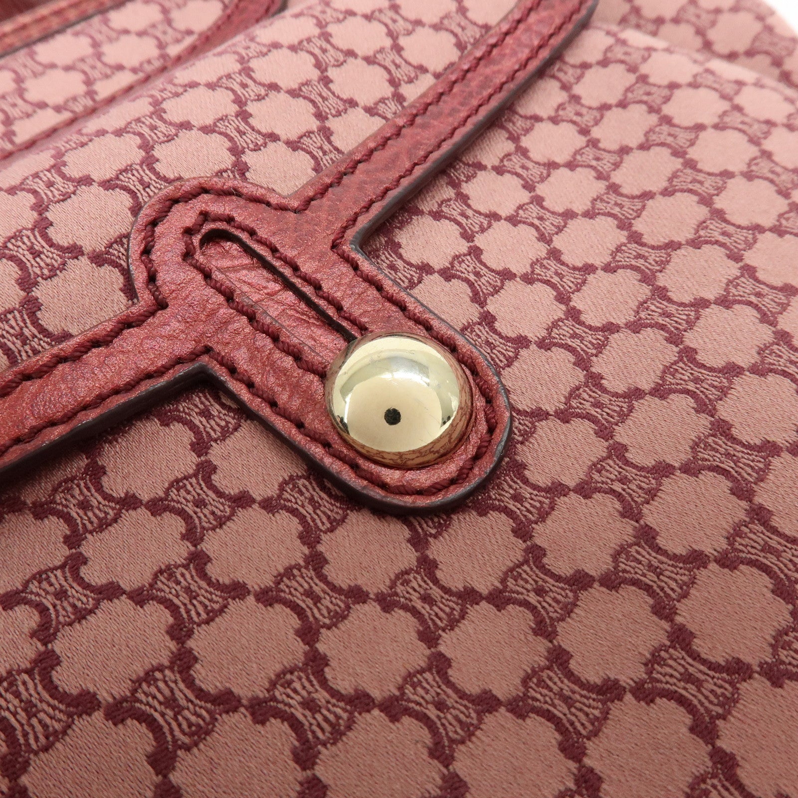 CELINE Macadam Boogie Bag Canvas Leather Hand Bag Tote Bag Pink