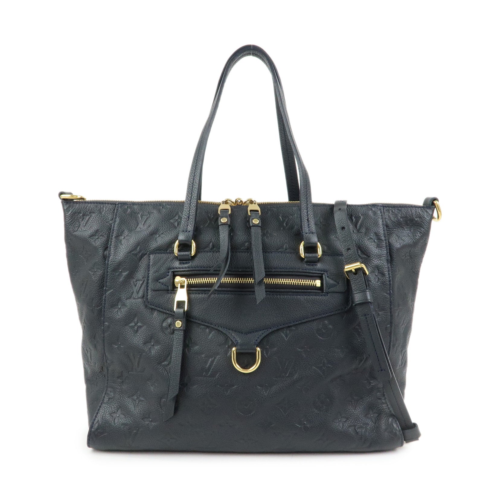Louis Vuitton Monogram Empreinte Luminuse PM Tote Bag Navy M93410