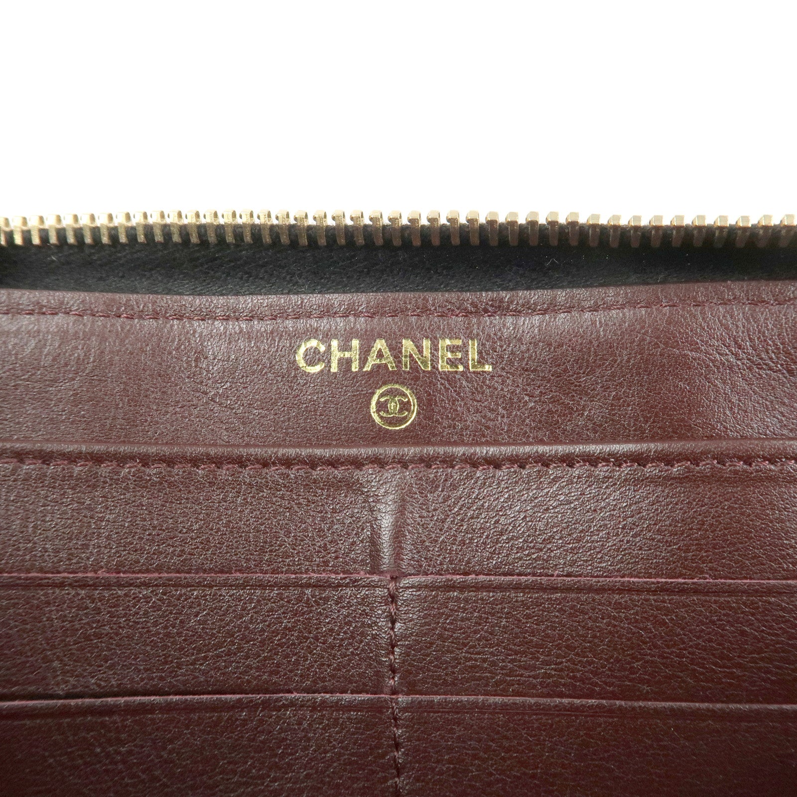 CHANEL COCO Mark Matelasse Classic Round Zippy Wallet Black AP0242