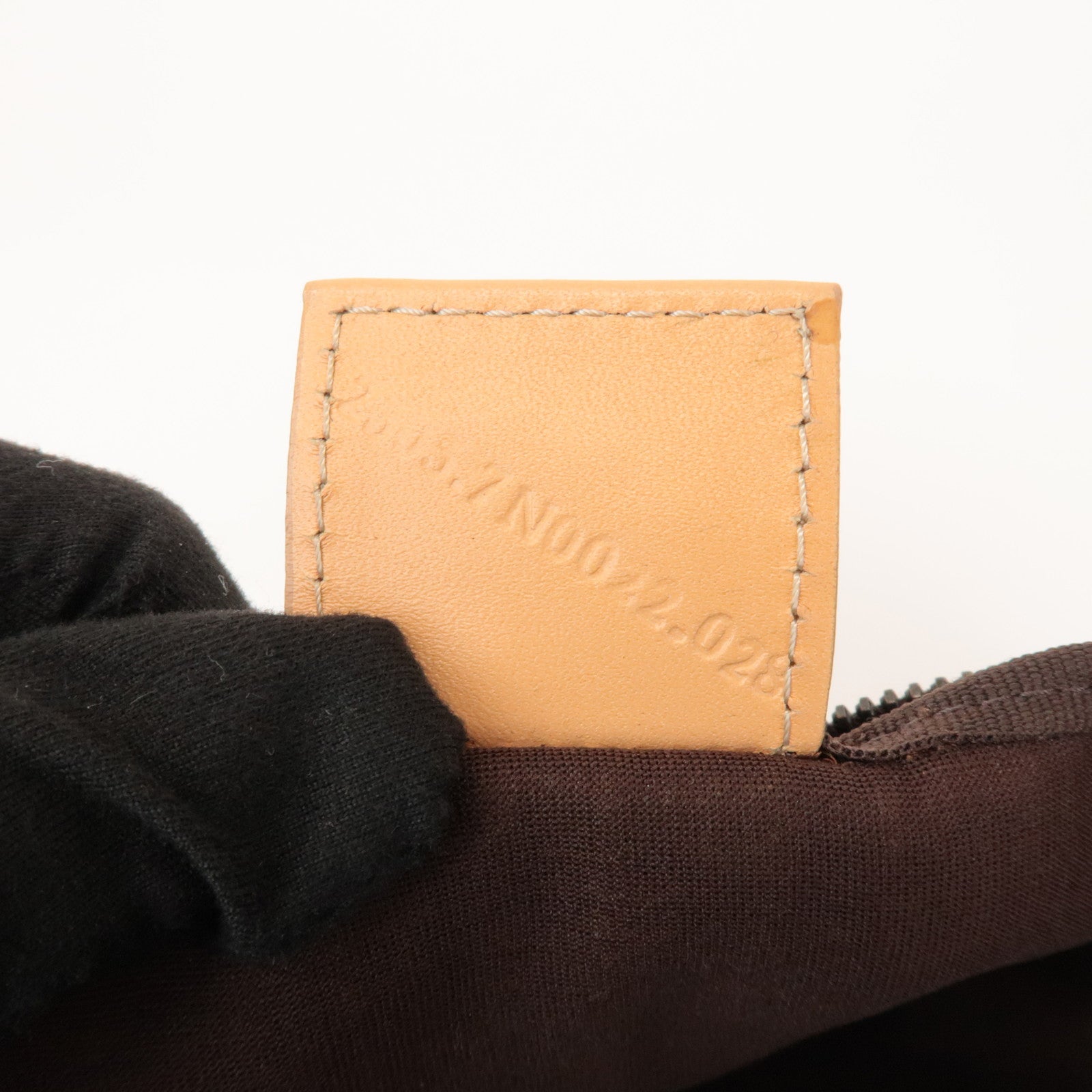 FENDI Zucchino Canvas Leather Pouch Cosmetic Pouch Brown