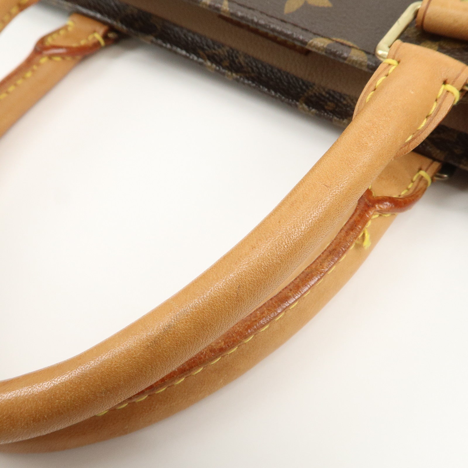 Louis Vuitton Monogram Sac Plat Tote Bag Hand Bag Brown M51140