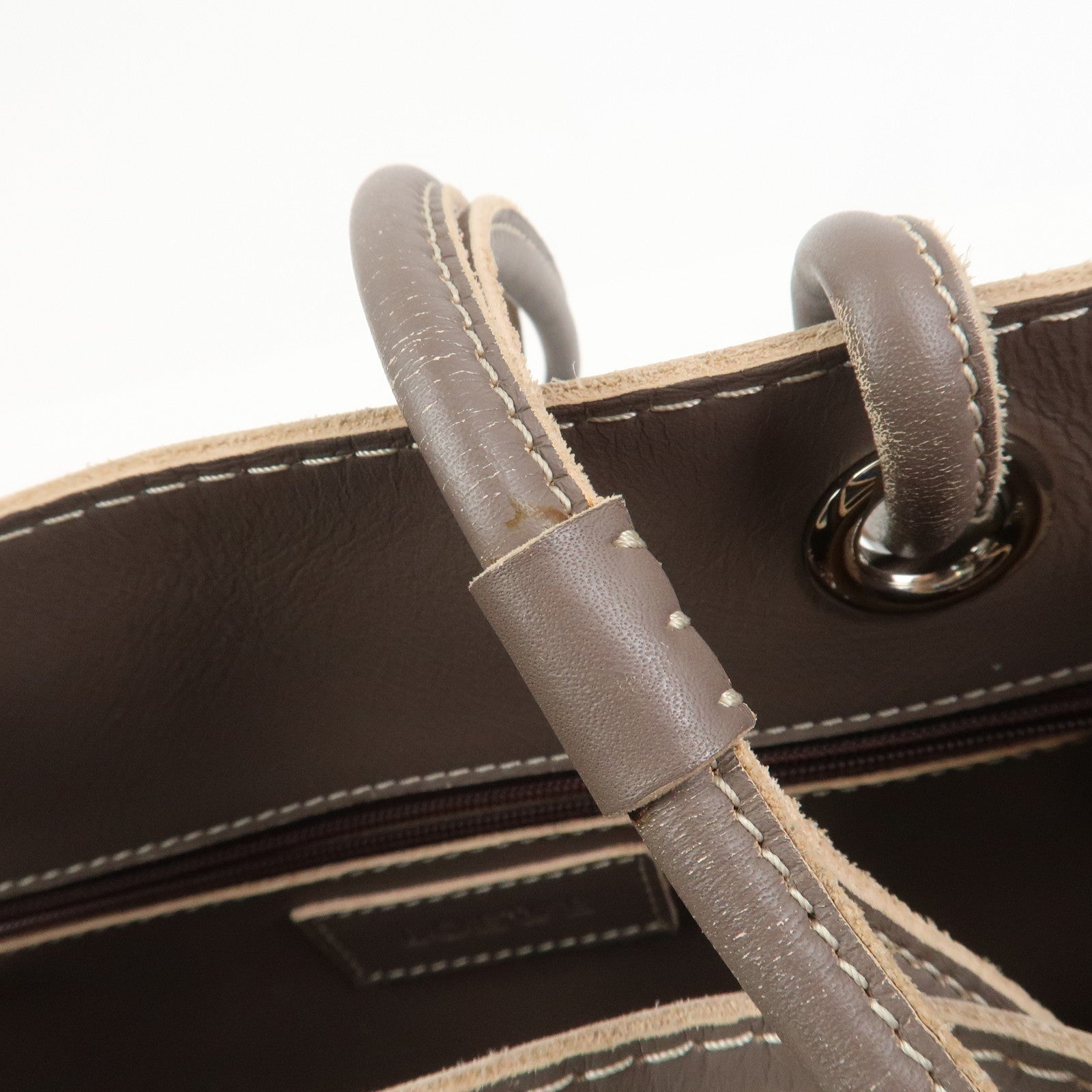 LOEWE Anagram Logo Leather Shopper Tote Bag Shoulder bag Brown