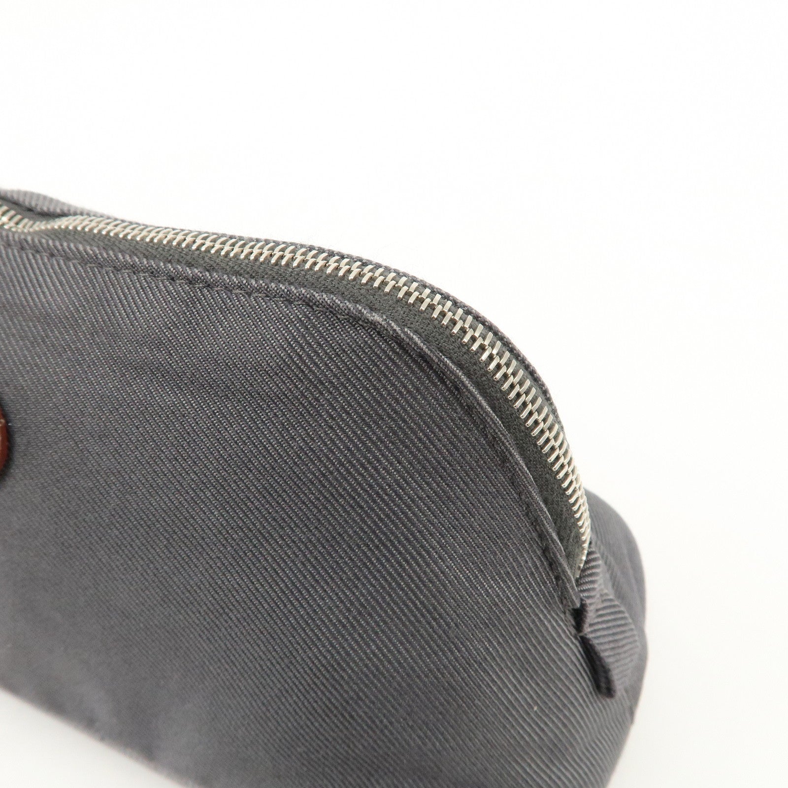 HERMES Bolide Vice Versa PM Cotton Silk Pouch Acier