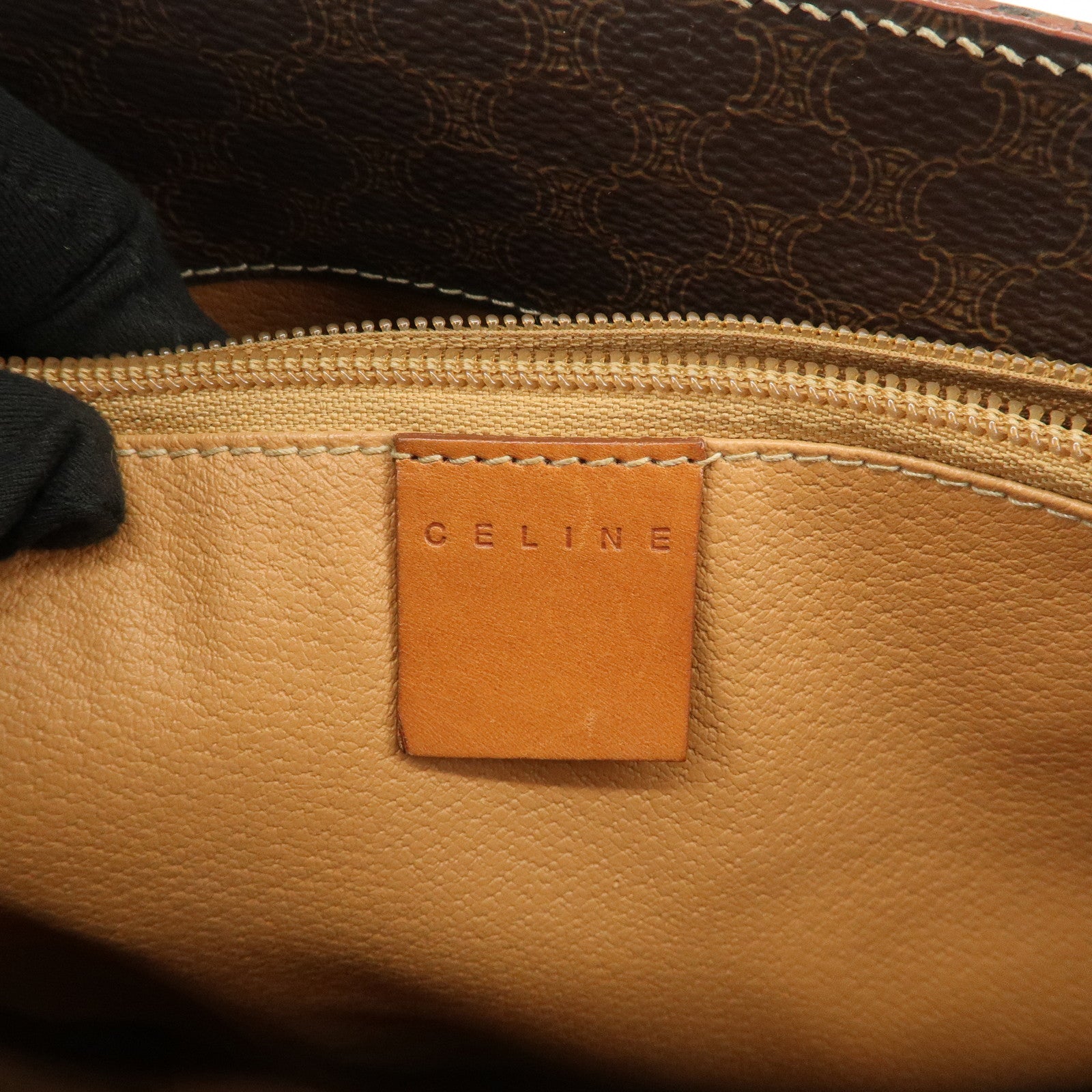 CELINE Macadam PVC Leather Tote Bag Shoulder Bag Brown