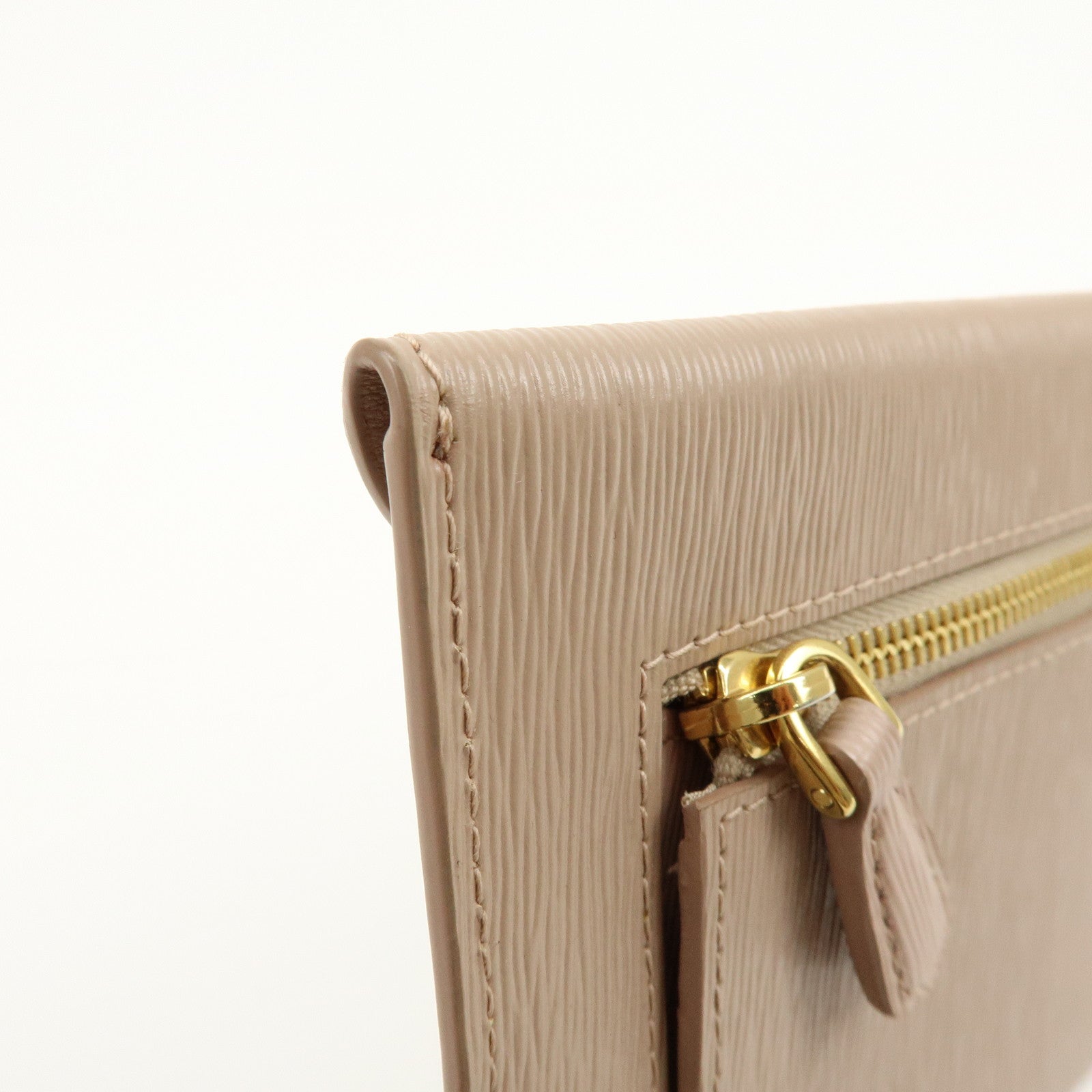 PRADA Envelope Vitello Move Leather Long Wallet Beige 1MF175