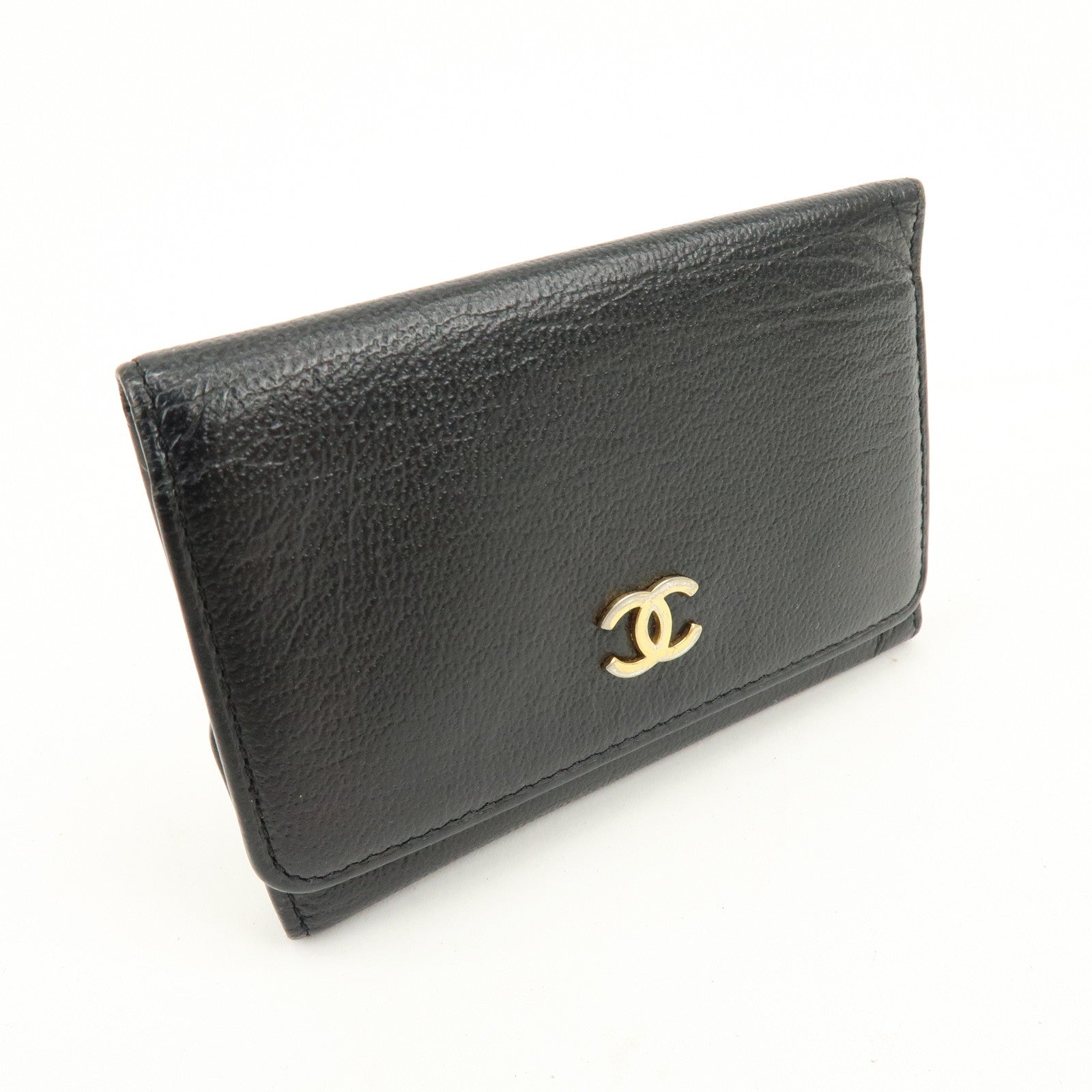 CHANEL COCO Mark Leather Key Case Key Holder Black