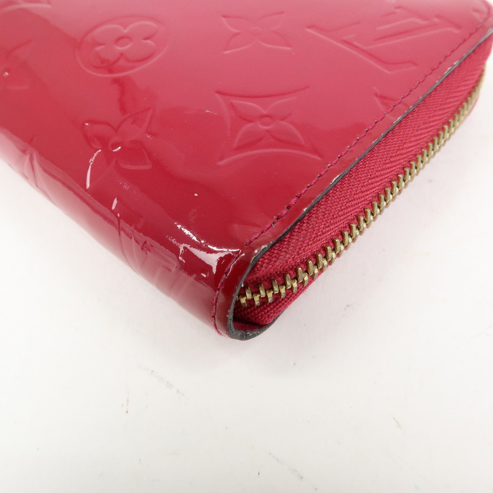 Louis Vuitton Monogram Vernis Round Zippy Wallet Rose Indien M91597