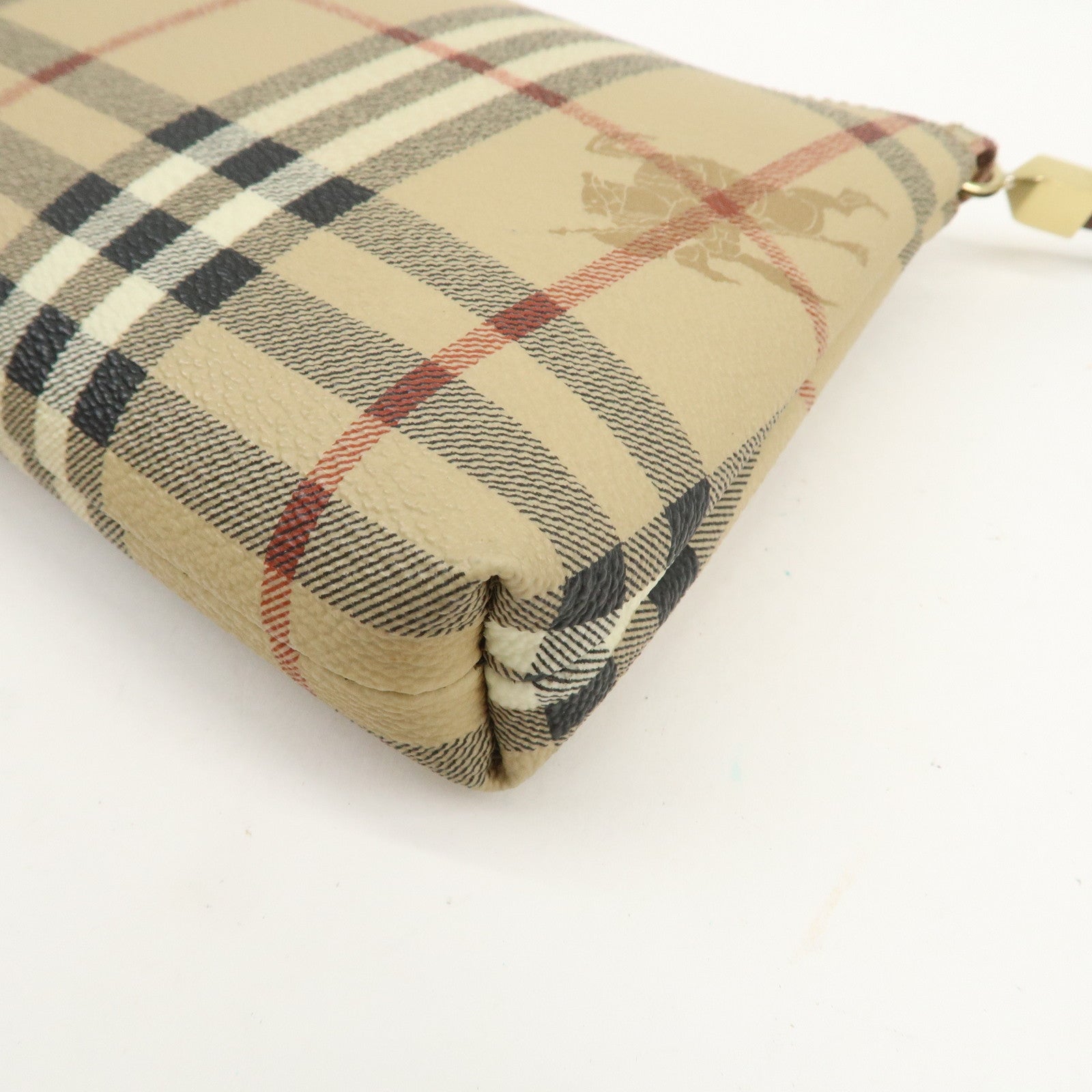 BURBERRY Nova Plaid PVC Shoulder Bag Hand Bag Beige Brown