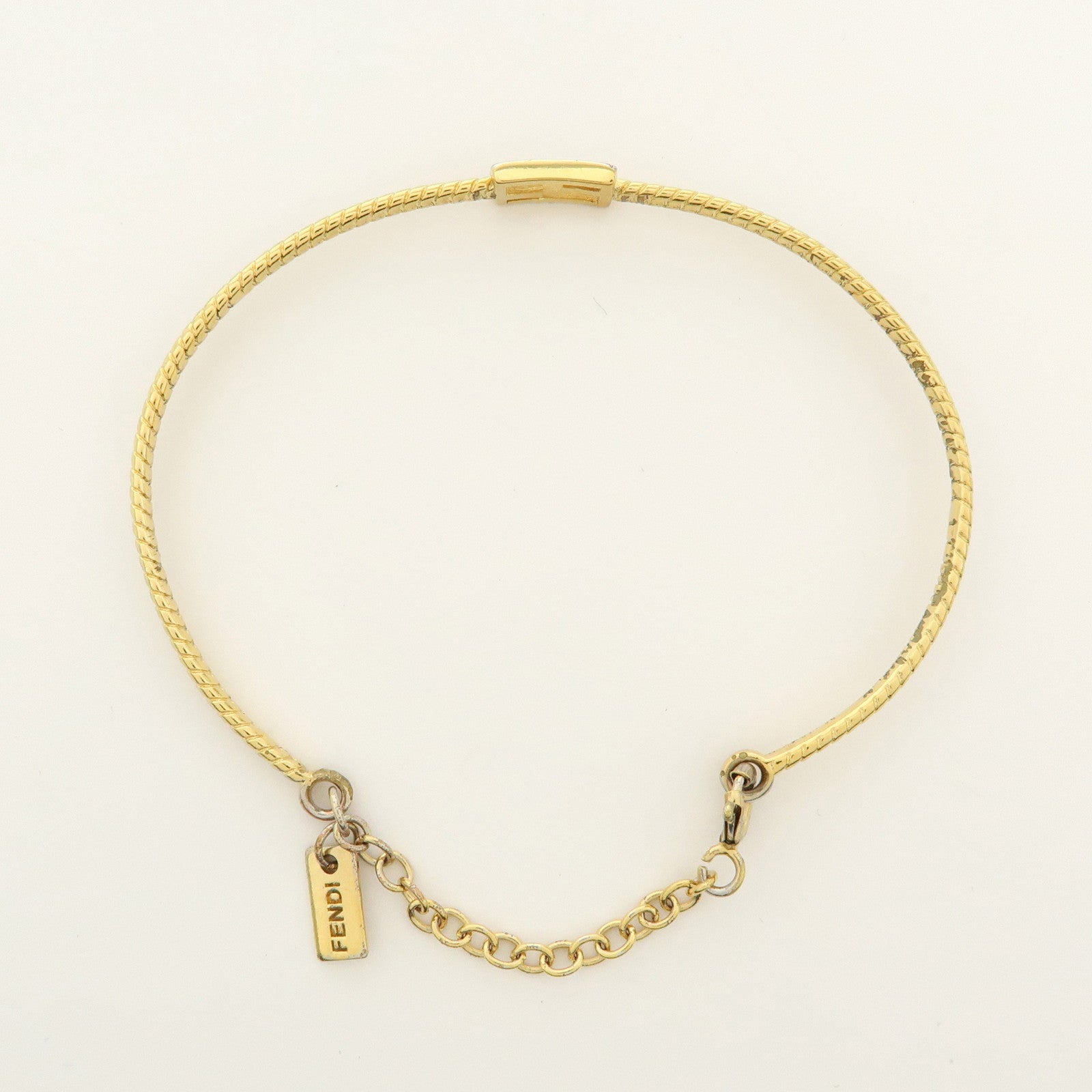 FENDI Metal FF Baguette Bracelet Gold 8AG988