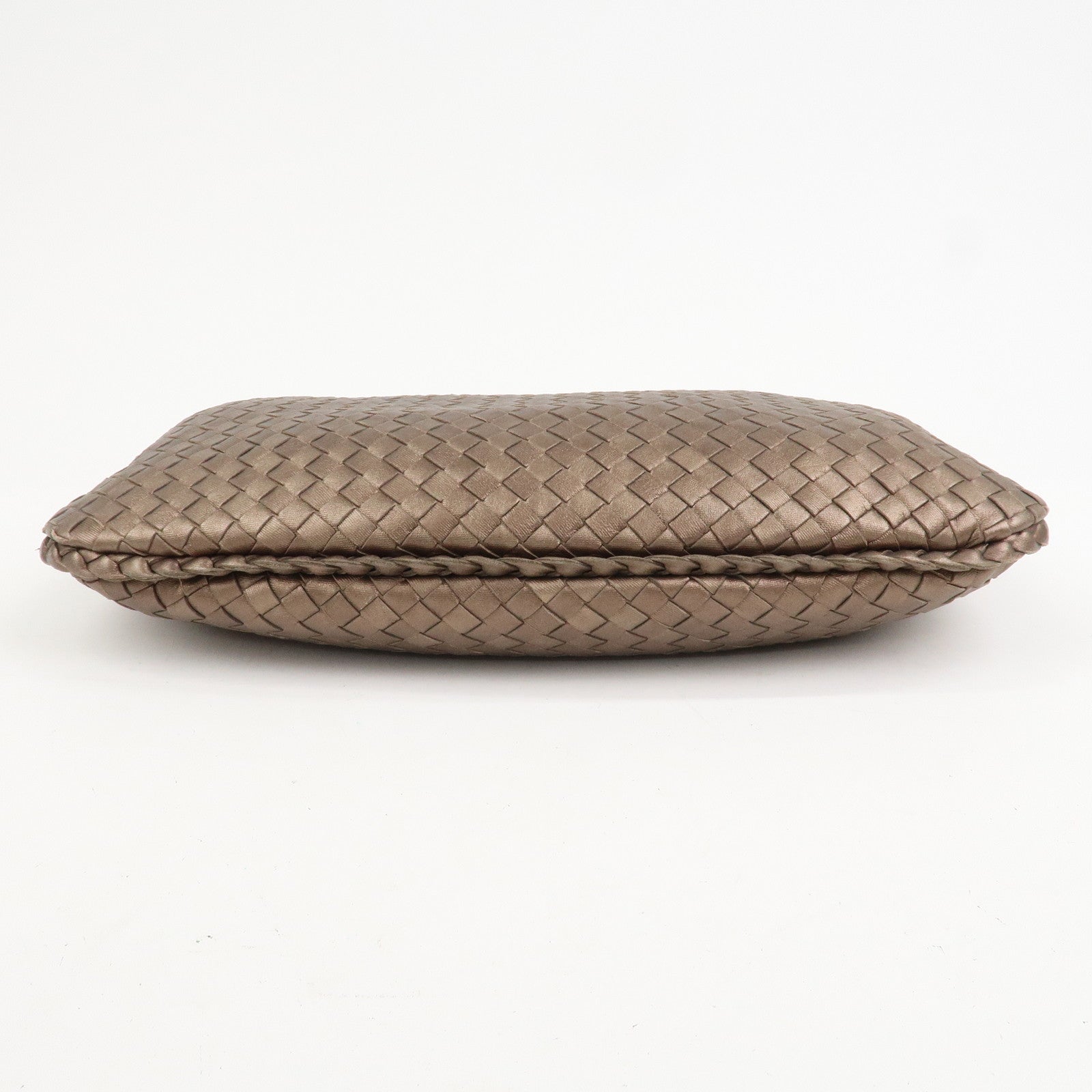BOTTEGA VENETA Intrecciato Leather Shoulder Bag Metaric Brown
