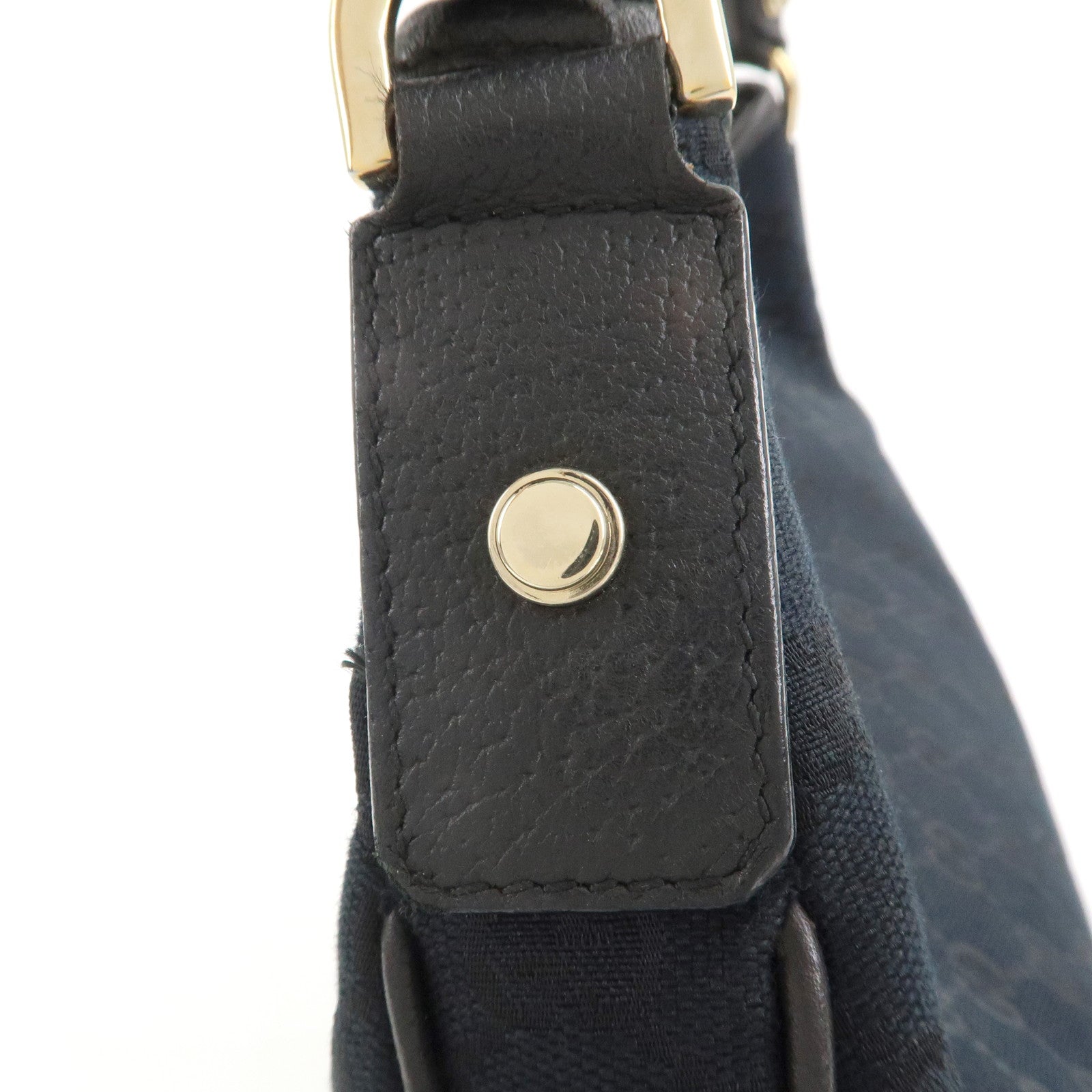 GUCCI Abbey GG Canvas Leather Shoulder Bag Hand Bag Black 130737