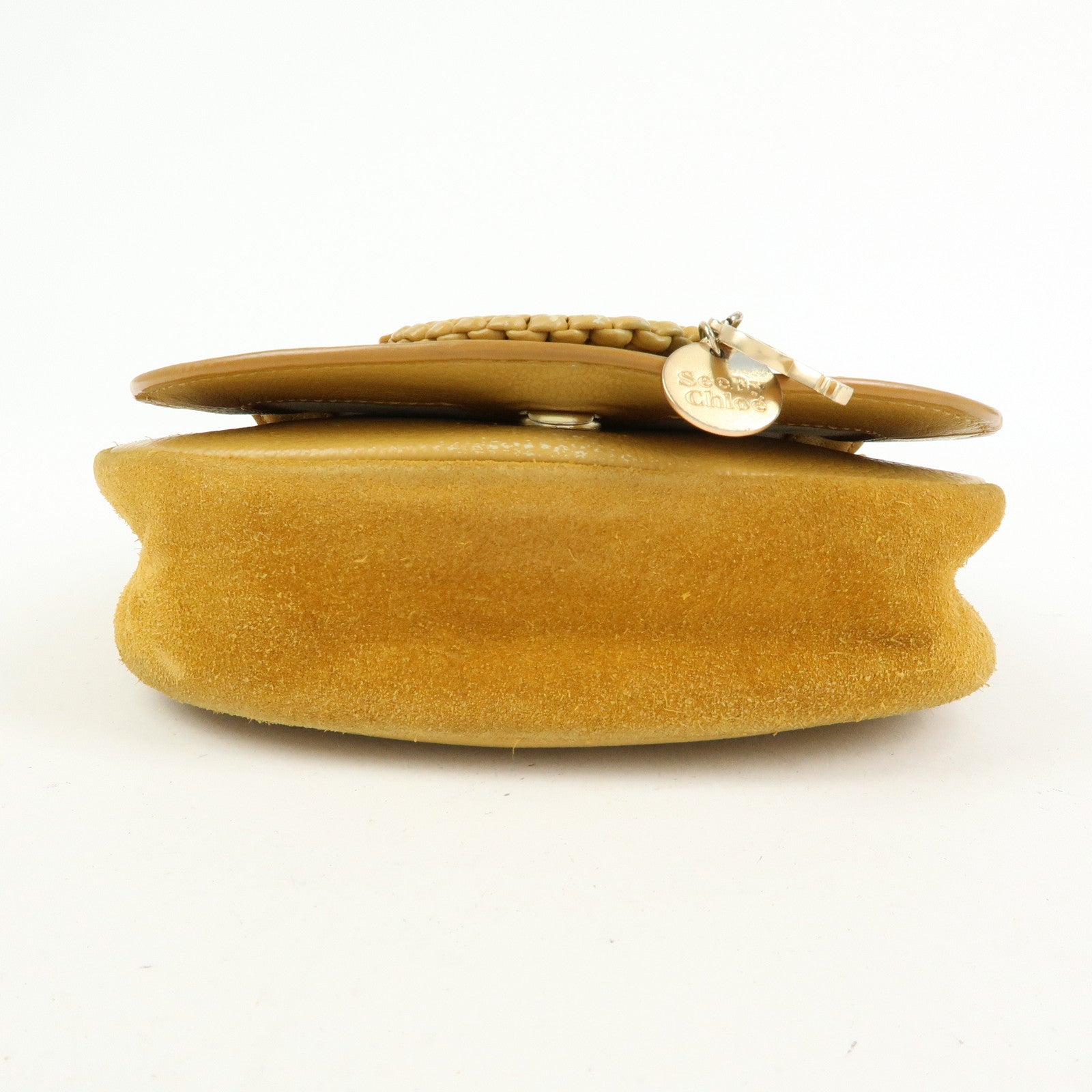 Chloe See by Chloe Suede Joan Leather Shoulder Bag Mustard