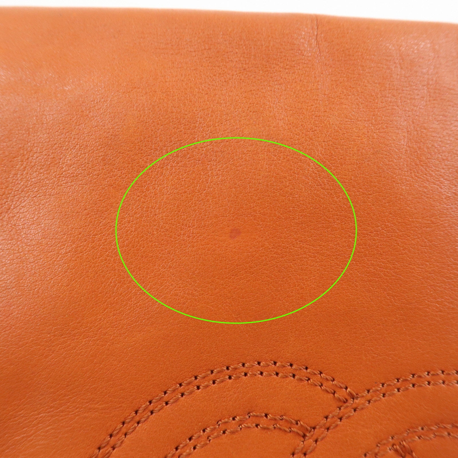 CHANEL COCO Mark Lamb Skin Shoulder Bag Orange