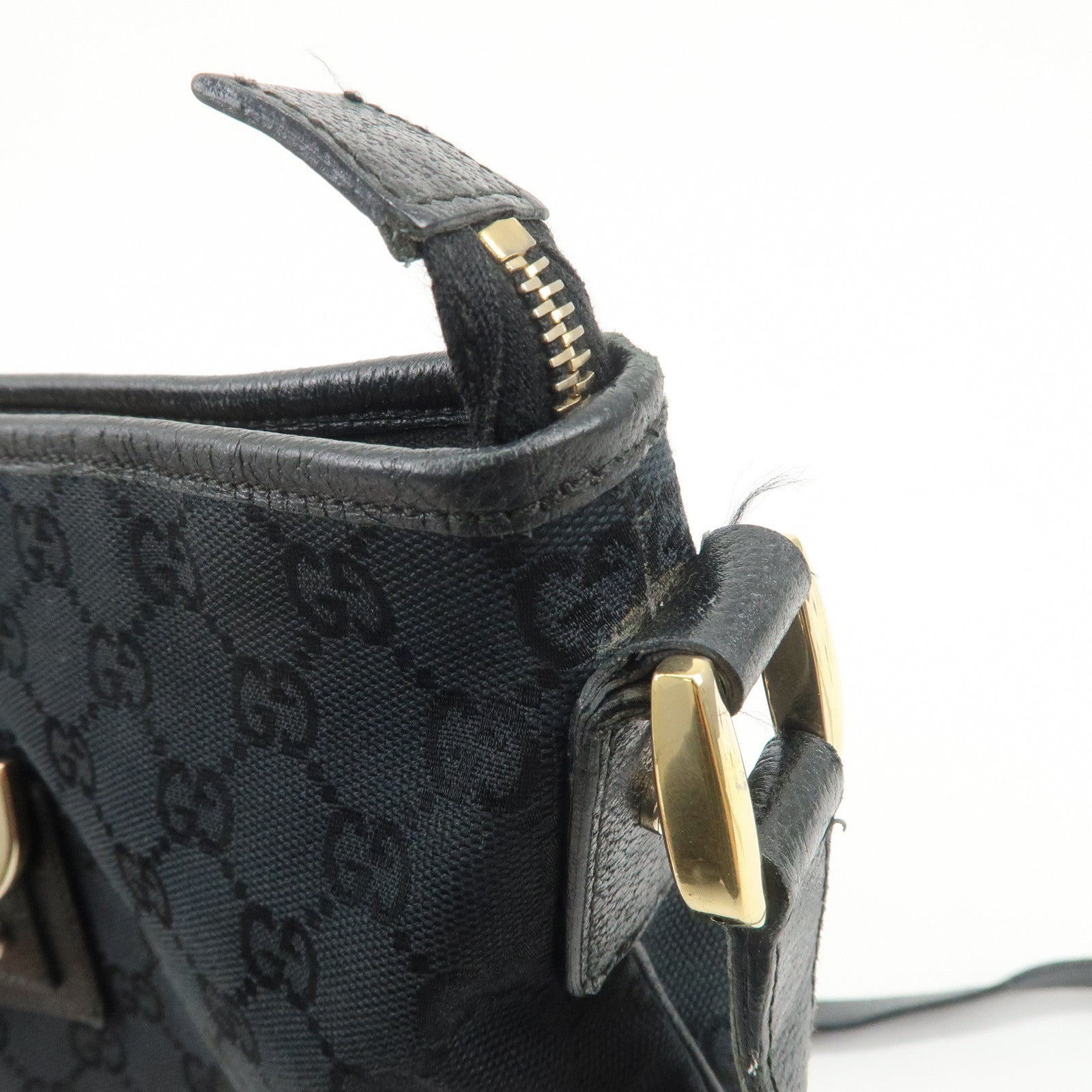 GUCCI Abbey GG Canvas Leather Shoulder Bag Crossbody Bag 131326