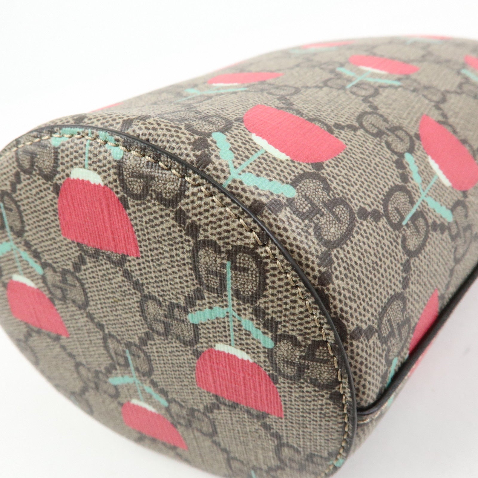 GUCCI Childrens GG Supreme Hand Bag Flower Print Beige Pink 752356