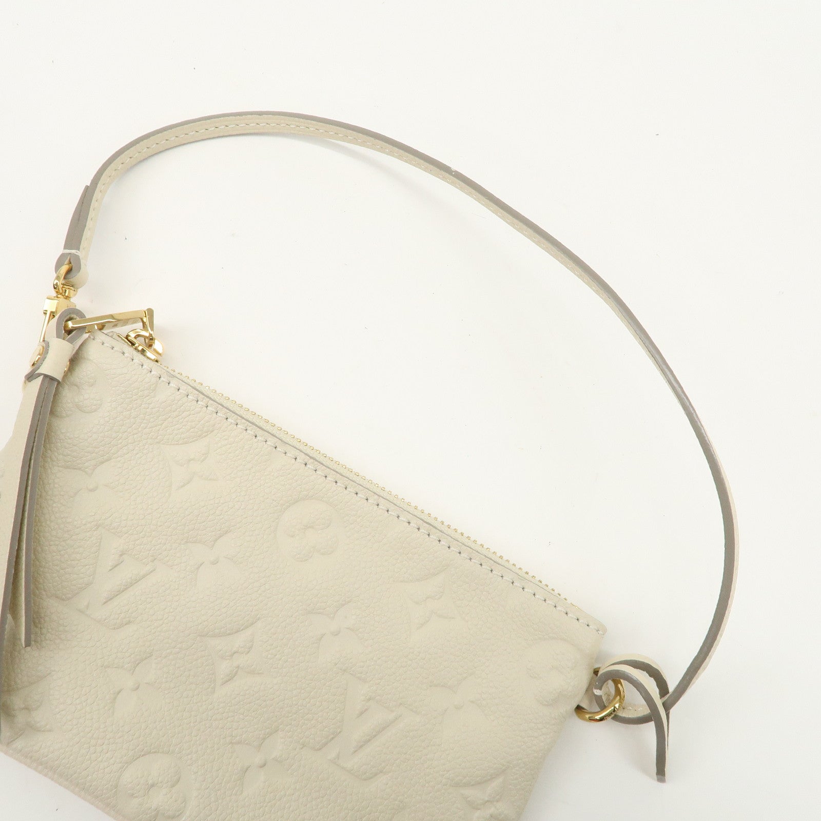 Louis Vuitton Monogram Empreinte Citadines Pouch Hand Bag Neige