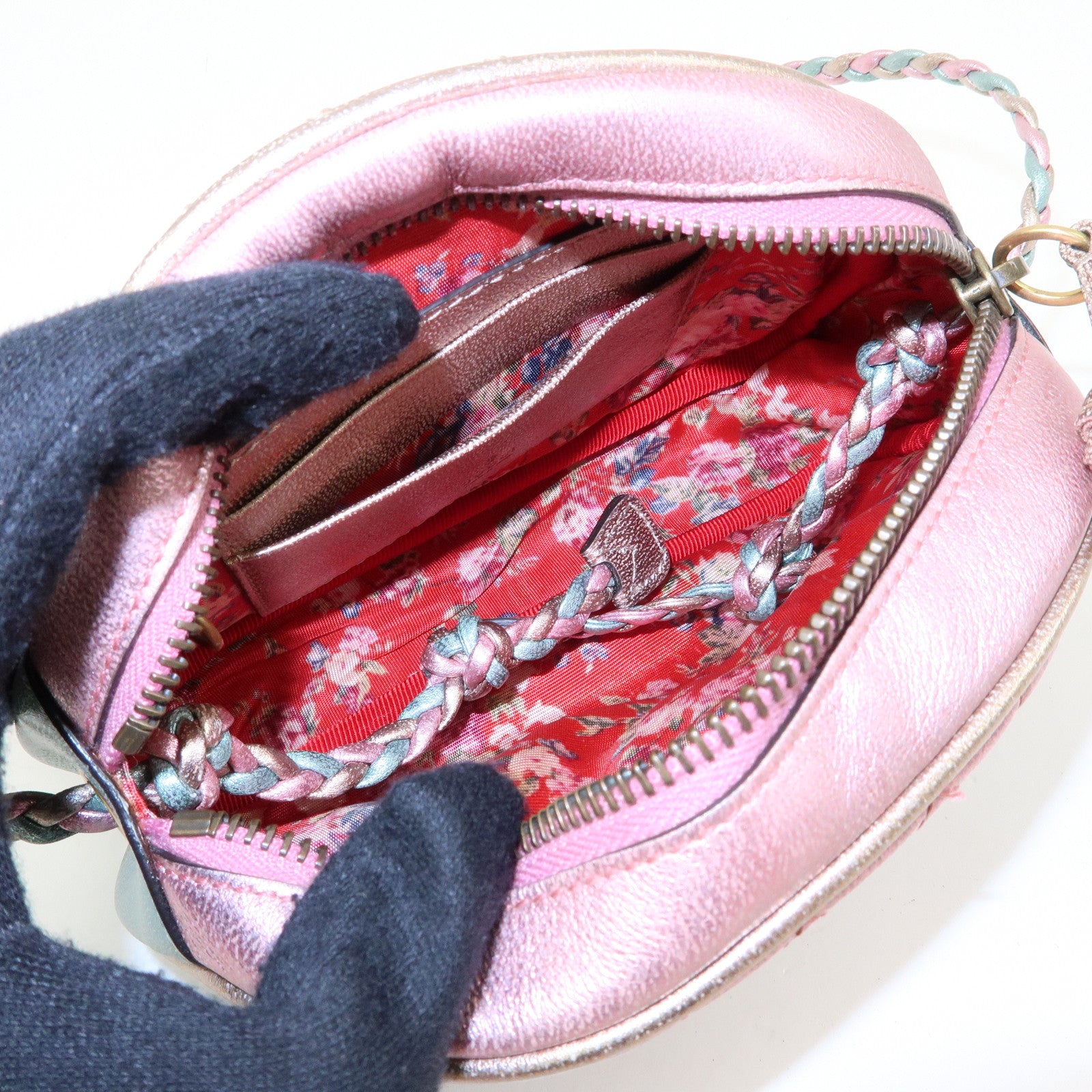 GUCCI Horsebit Laminated Quilting Leather Shoulder Bag Pink 534951