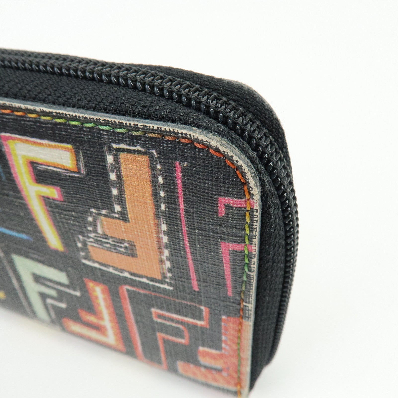 FENDI Zucchino PVC Coated Canvas Long Wallet Multicolor 8M0024