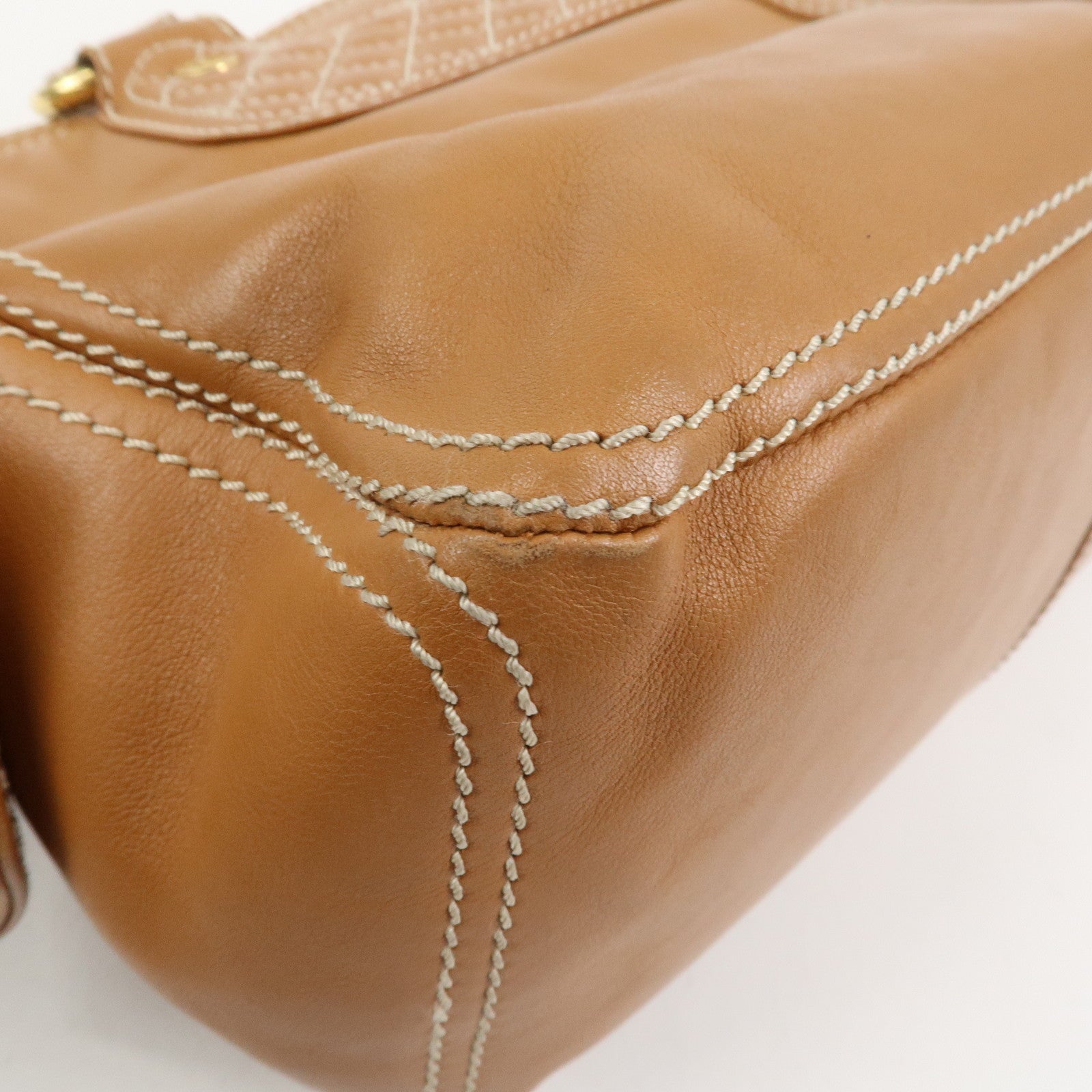 CELINE Macadam Leather Boogie Bag Hand Bag Tote Bag Brown