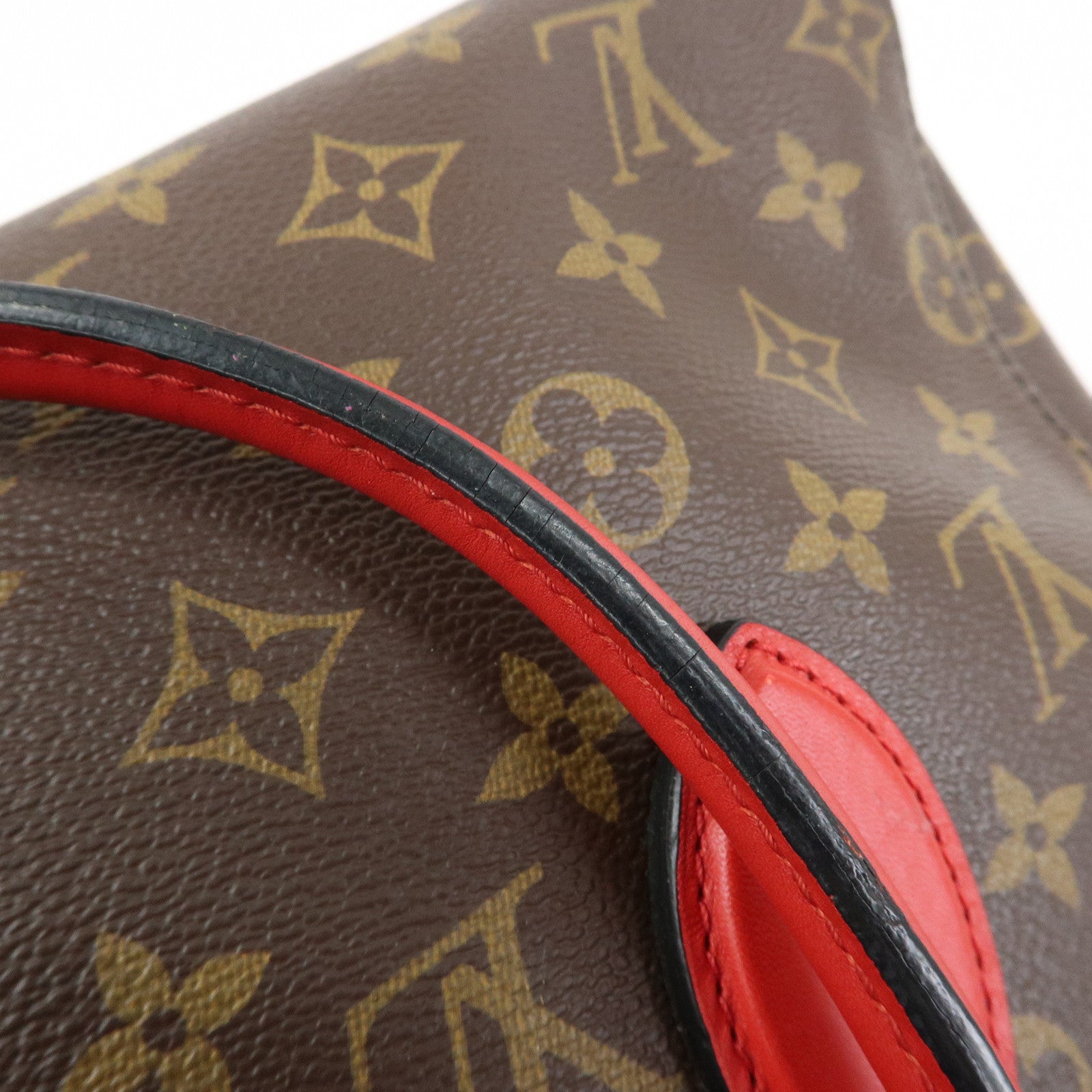 Louis Vuitton Monogram Tuileries Tote 2Way Bag Brown Red M41454