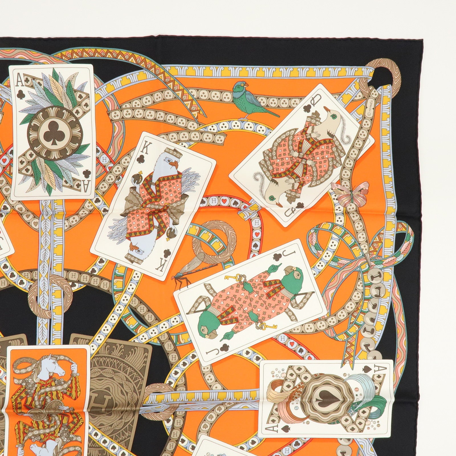 HERMES Carre 90 Silk 100% Scarf DAME DE COEUR A VOUS L’HONNEUR