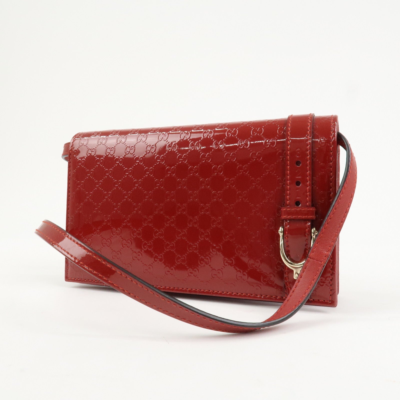 GUCCI Micro Guccissima Leather 2Way Bag Shoulder Bag Red 354086