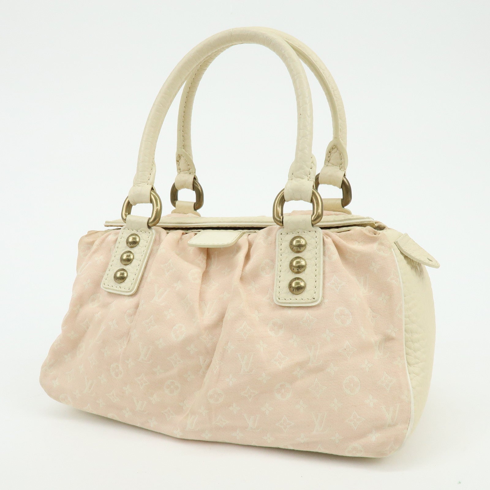 Louis Vuitton Monogram Mini Lin Trapes PM Hand Bag Rose M40062
